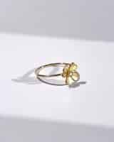 Bague Alicia Trèfle En Platine Pt900 - Diamant Et Perle - Taille US 6,6 - Occasion Très Bon état