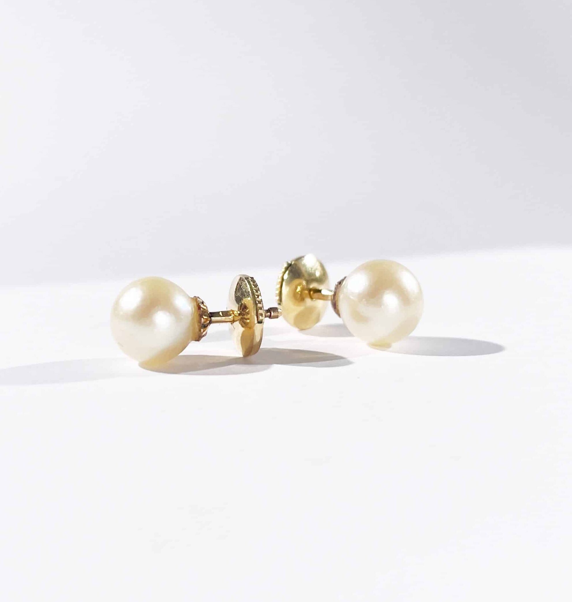 Vintage Gold Pearl Earrings 2