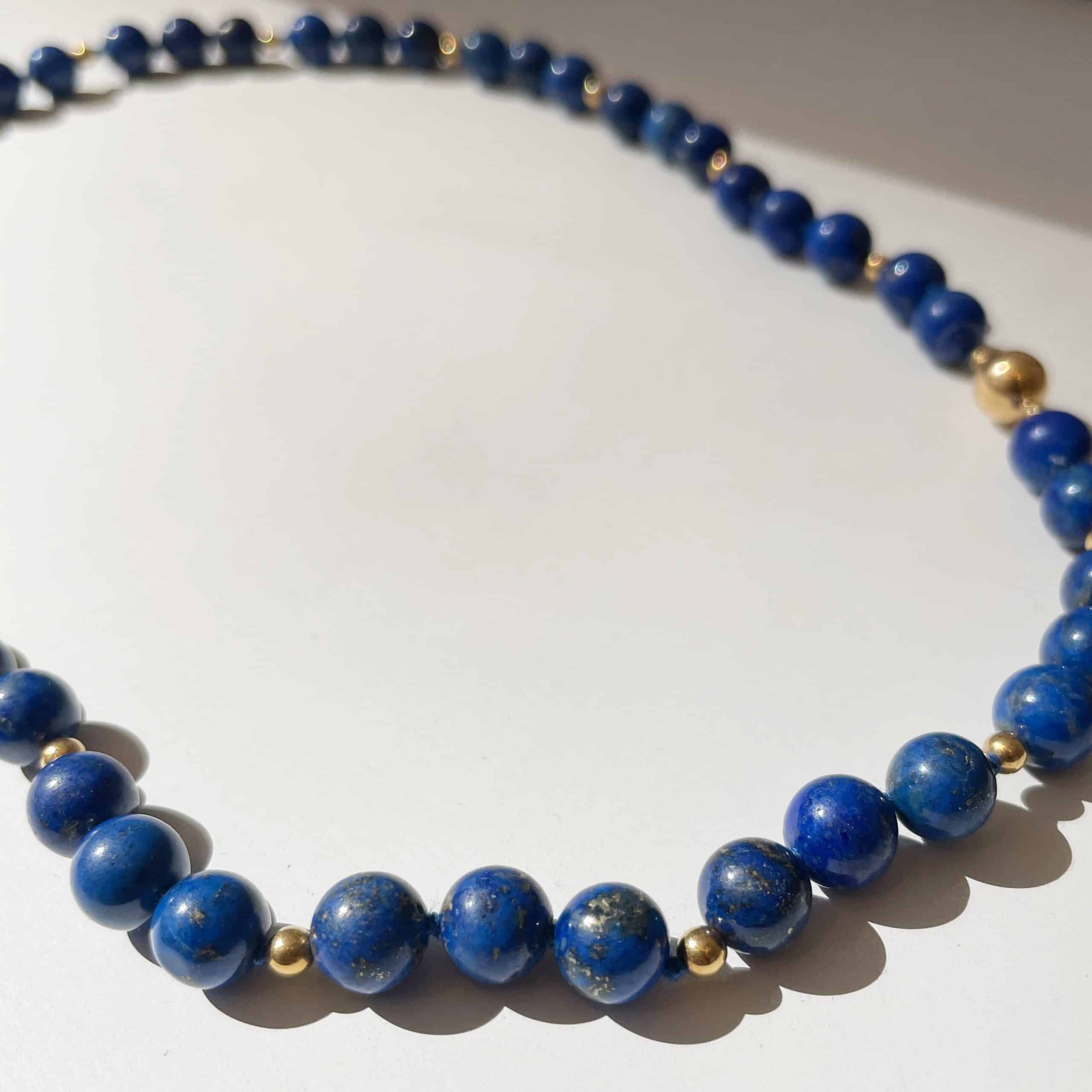Vintage Gold Lapis Lazuli Necklace 2
