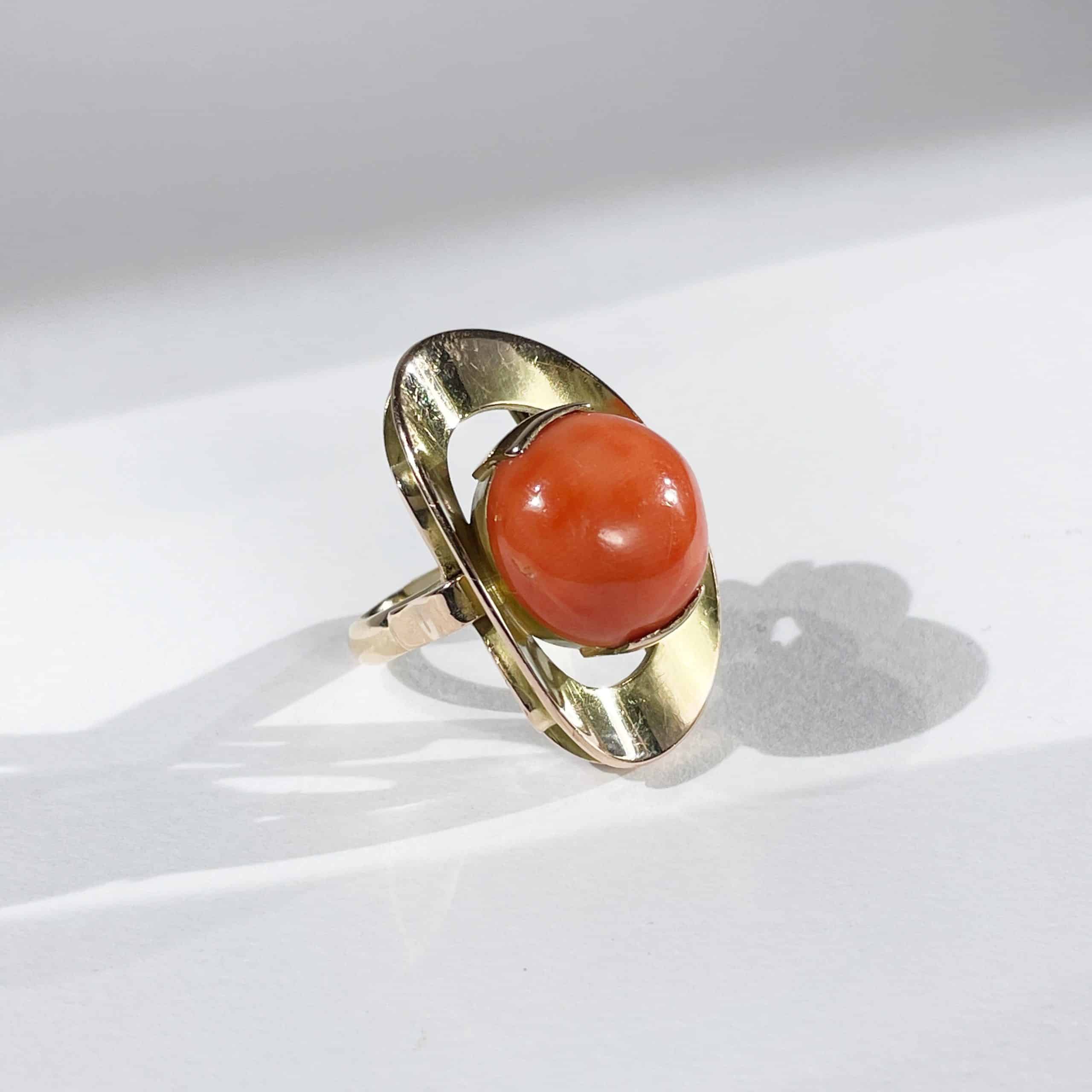 Unique red coral ring – Princess Jewellery
