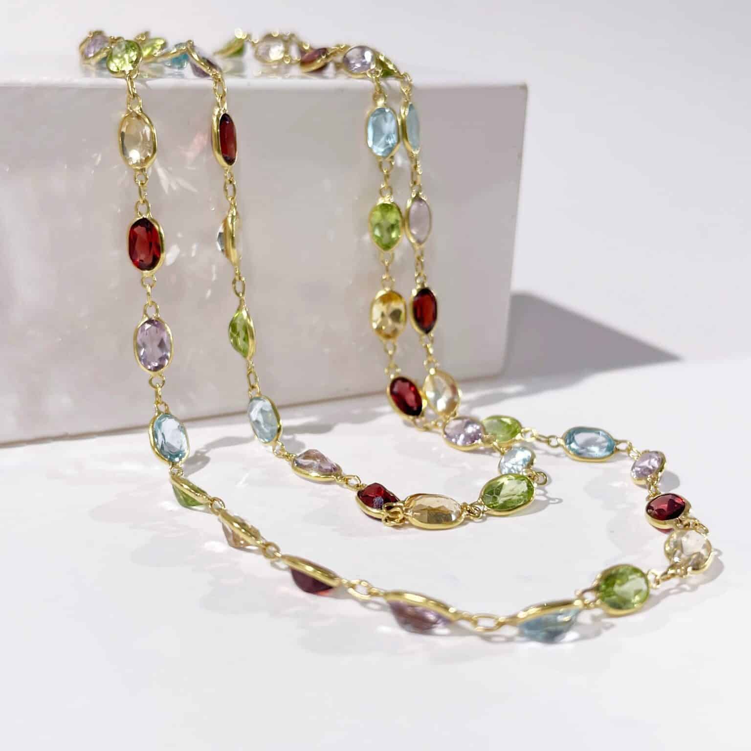 Collier Sautoir En Pierres Fines Aventurine Et Hématite - Vert Et Noir - Naturel De Madagascar
