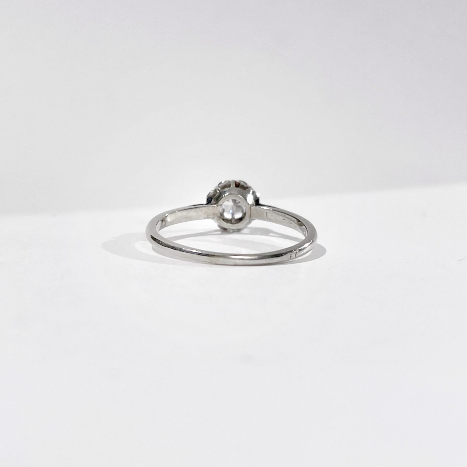 Bague Solitaire Or Blanc 18K Avec Saphir Blanc 0,75 Ct - Taille 49, Occasion