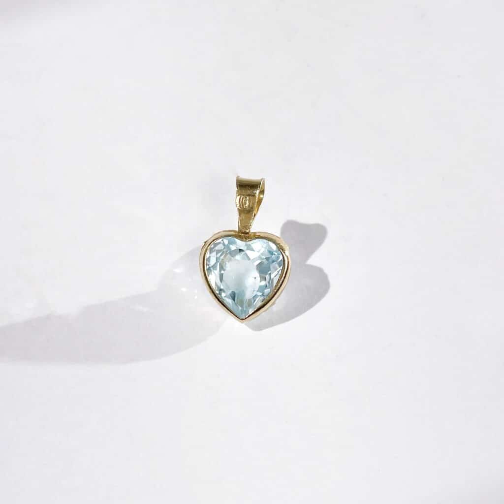 Pendentif Vintage En Forme De Cœur - Pierre Violette Et Argent - Occasion (sans Chaîne)