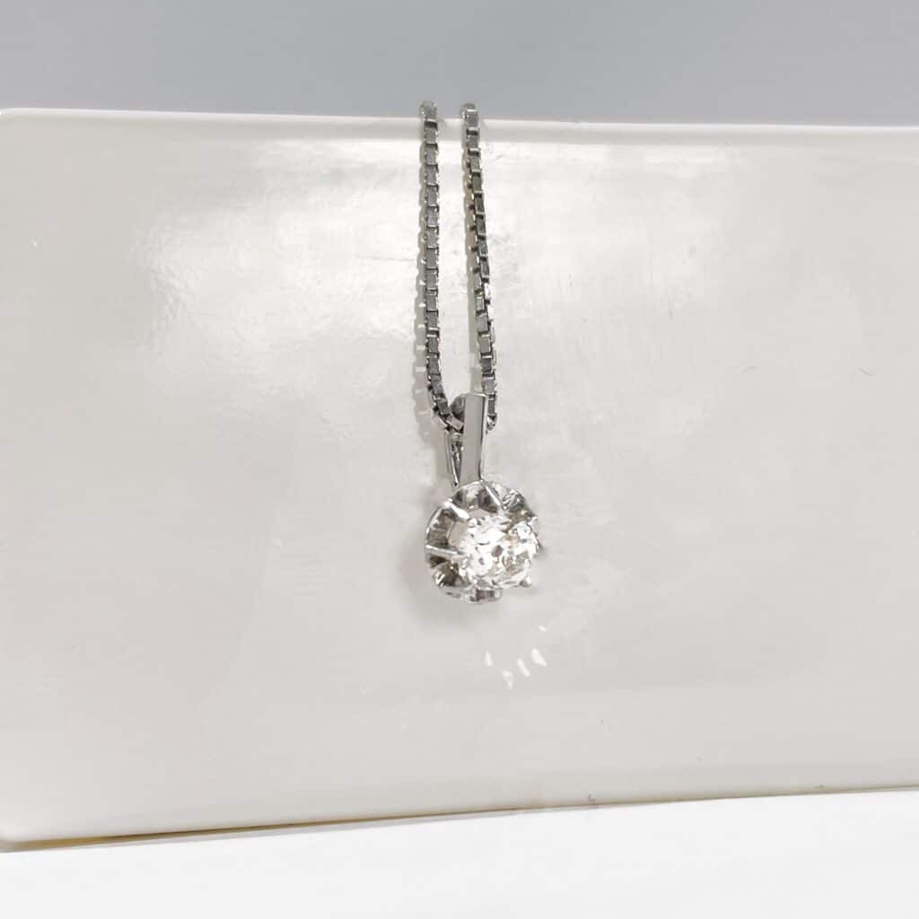 14k Gold Wiccan Witch's Knot Pendant With Solitaire Diamond - Pagan Symbol Necklace - View #7