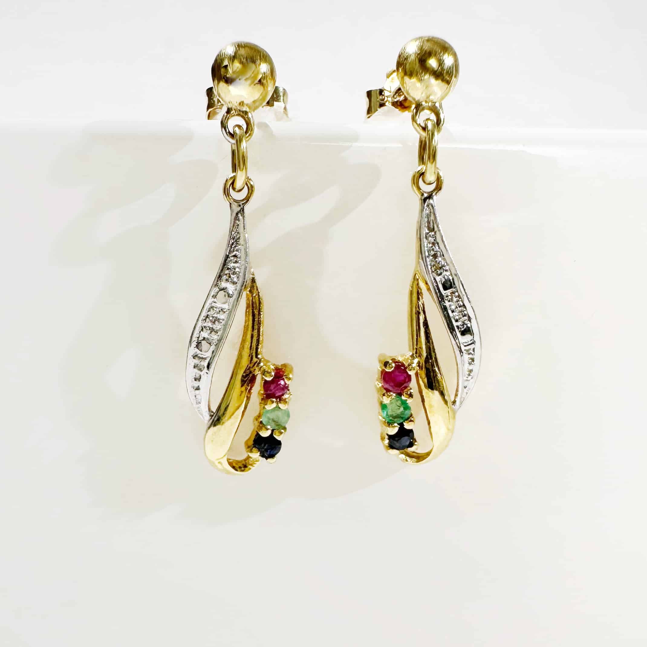 Vintage Gold Tutti Frutti Earrings 4