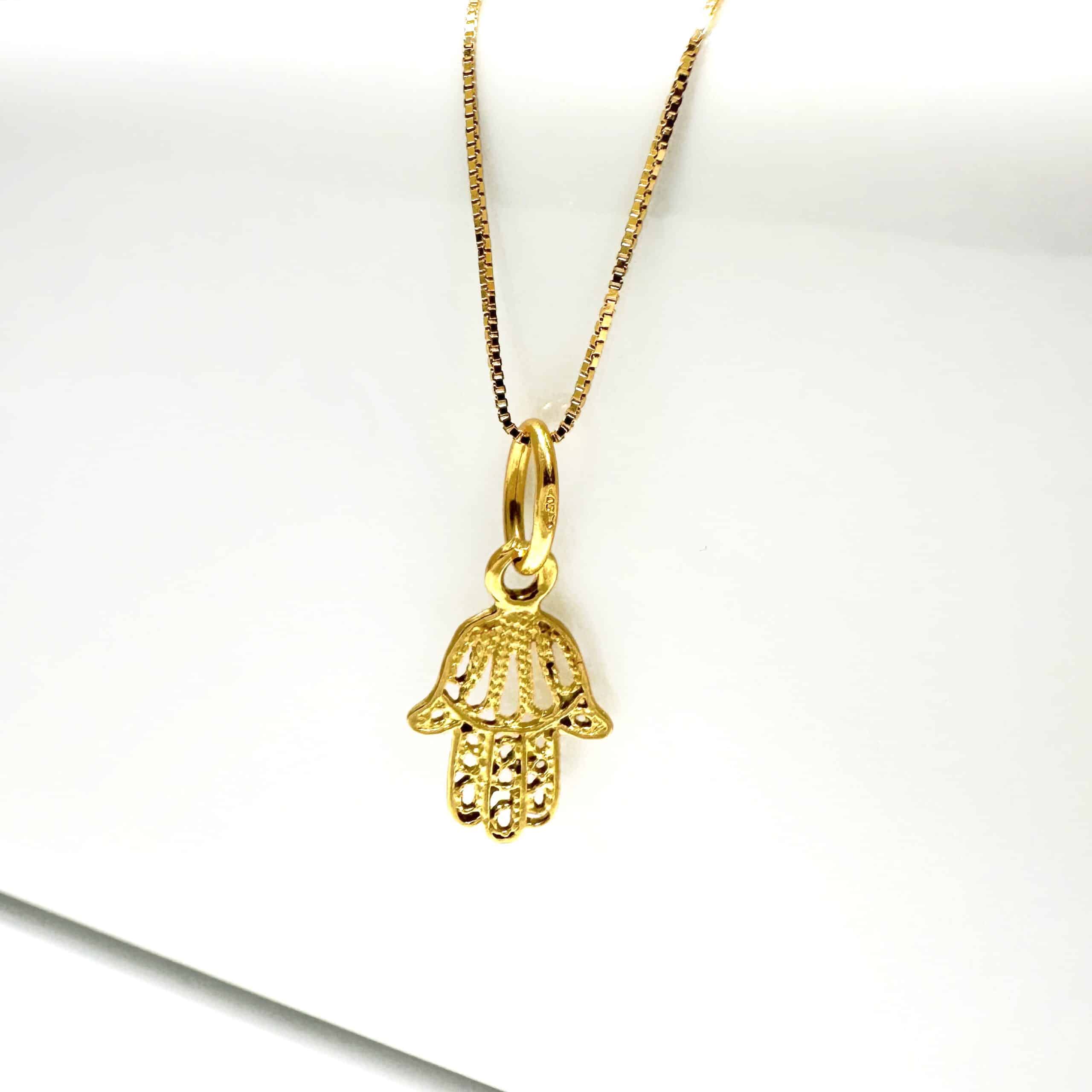 Vintage Gold Fatma Hand Pendant 4