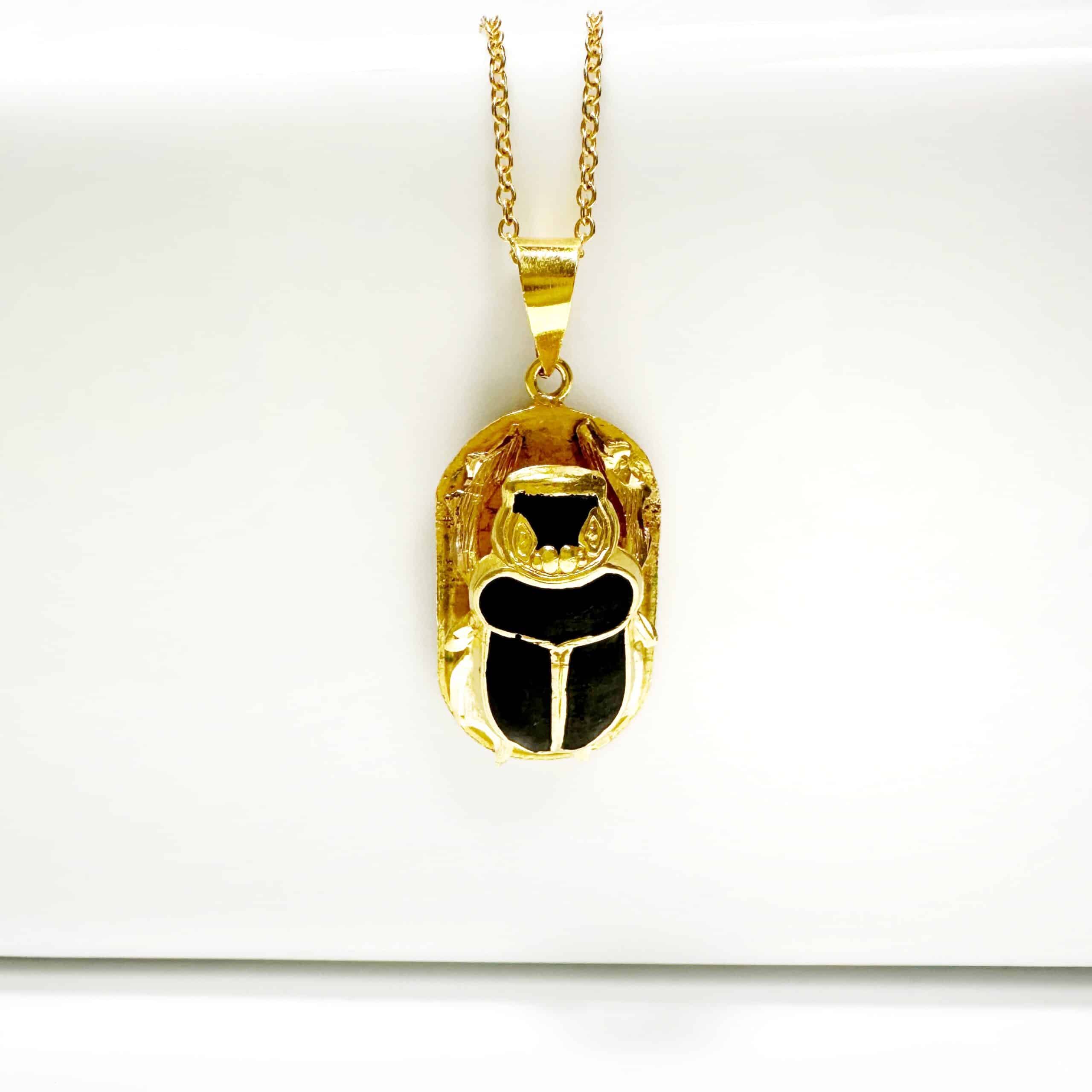 Vintage Gold Scarab Pendant 7