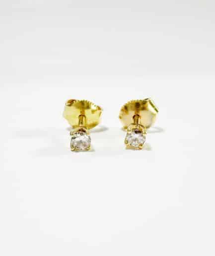 Gold and diamond stud earrings "Eliana"