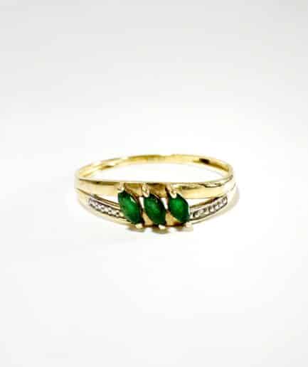 Gold and emerald garter ring "Tara"