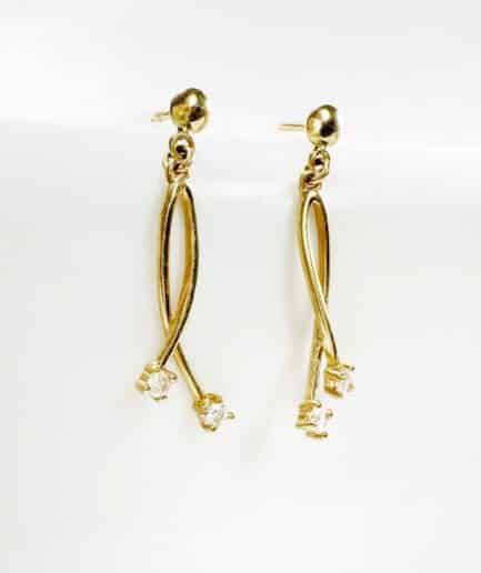Vintage gold earrings store