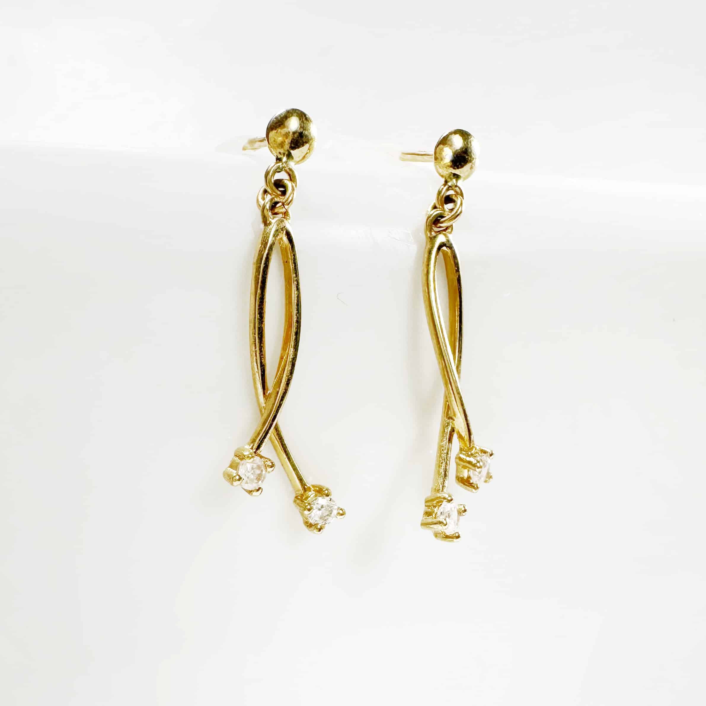 Vintage Gold Drop Earrings 5