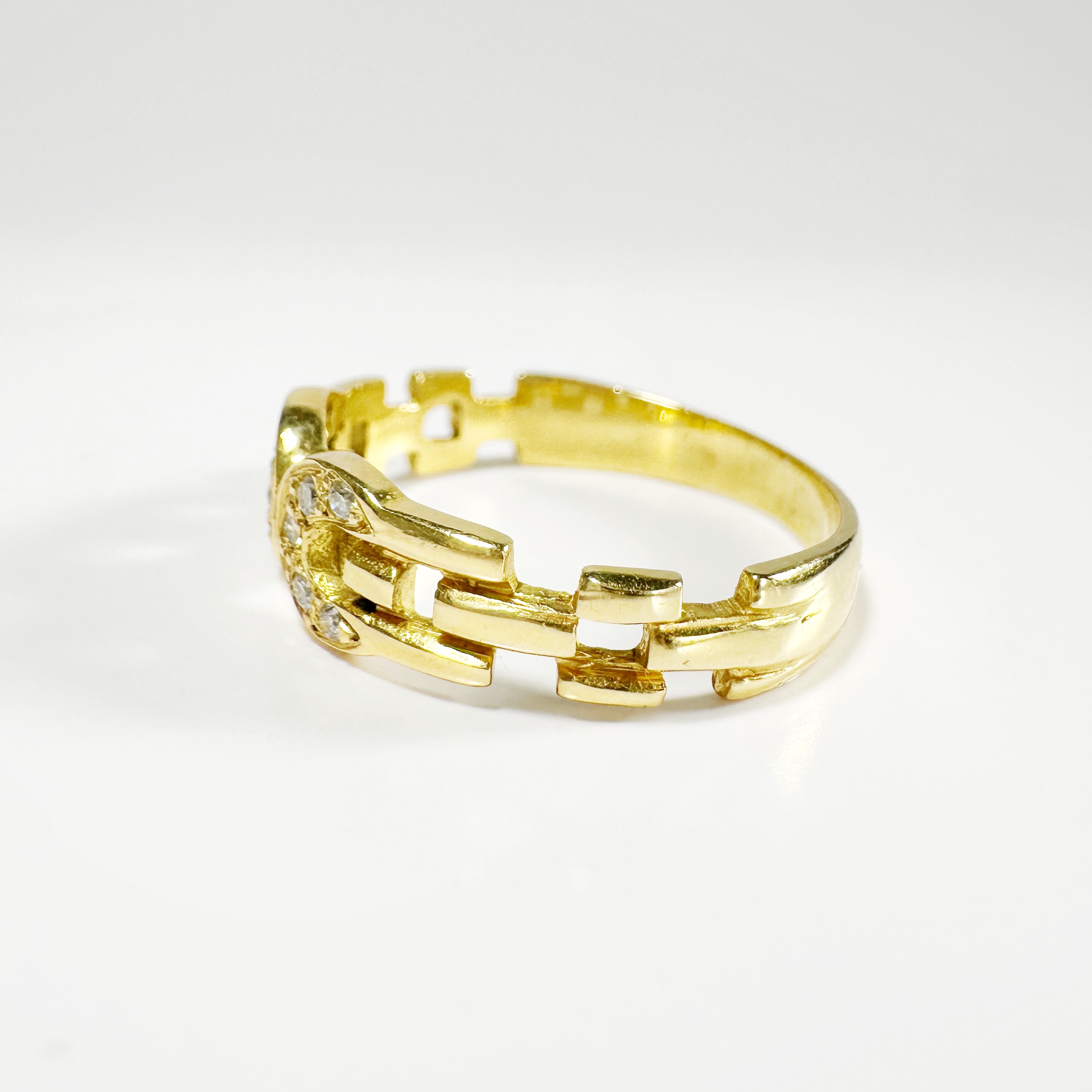 Vintage Gold Moon Crescent Diamond Ring (1)