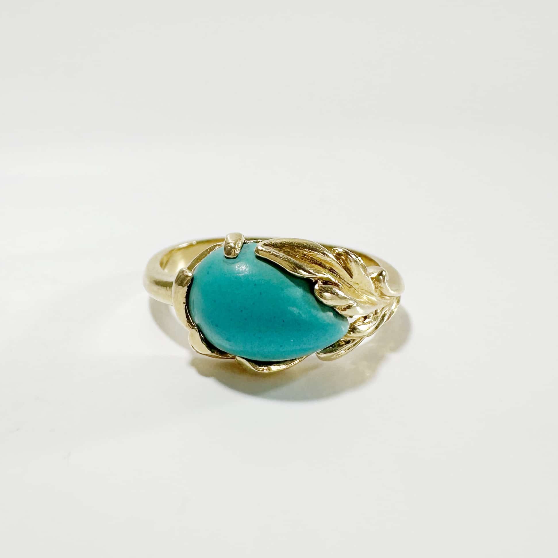 Vintage Gold Turquoise Ring 7