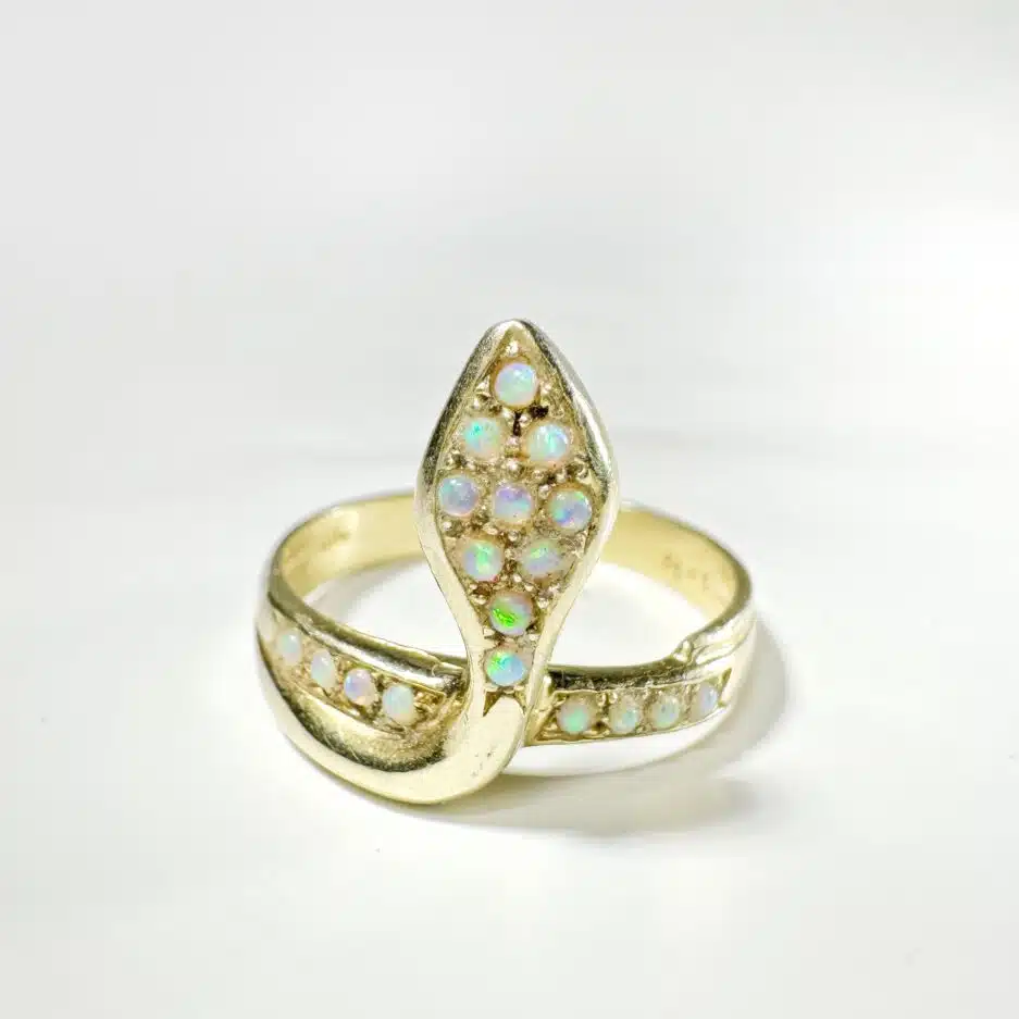 値下げ　AMBUSH solitaire gold Vintage_opal_snake_ring_1-