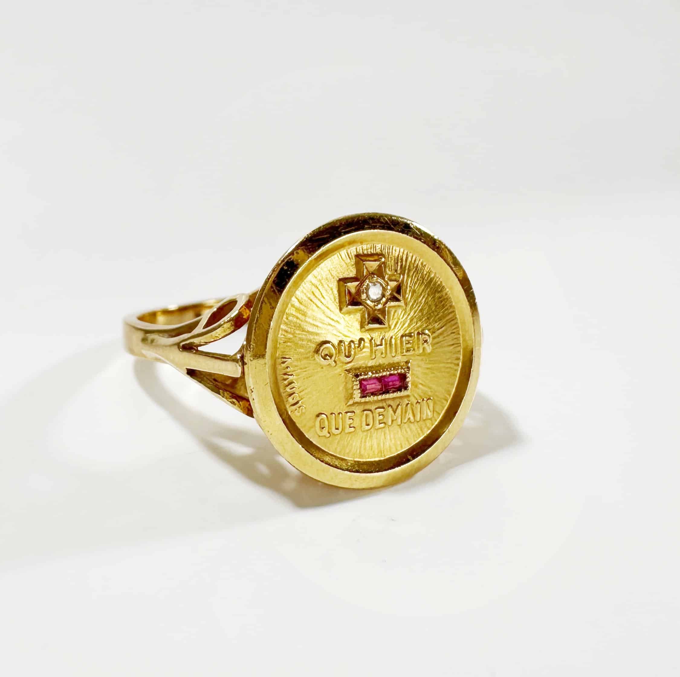 Vintage AUGIS Love Token Ring 1