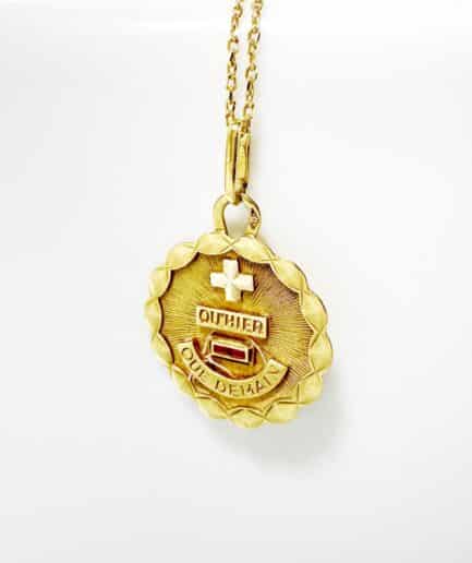 Augis gold and ruby Love Medal "Rosemonde"
