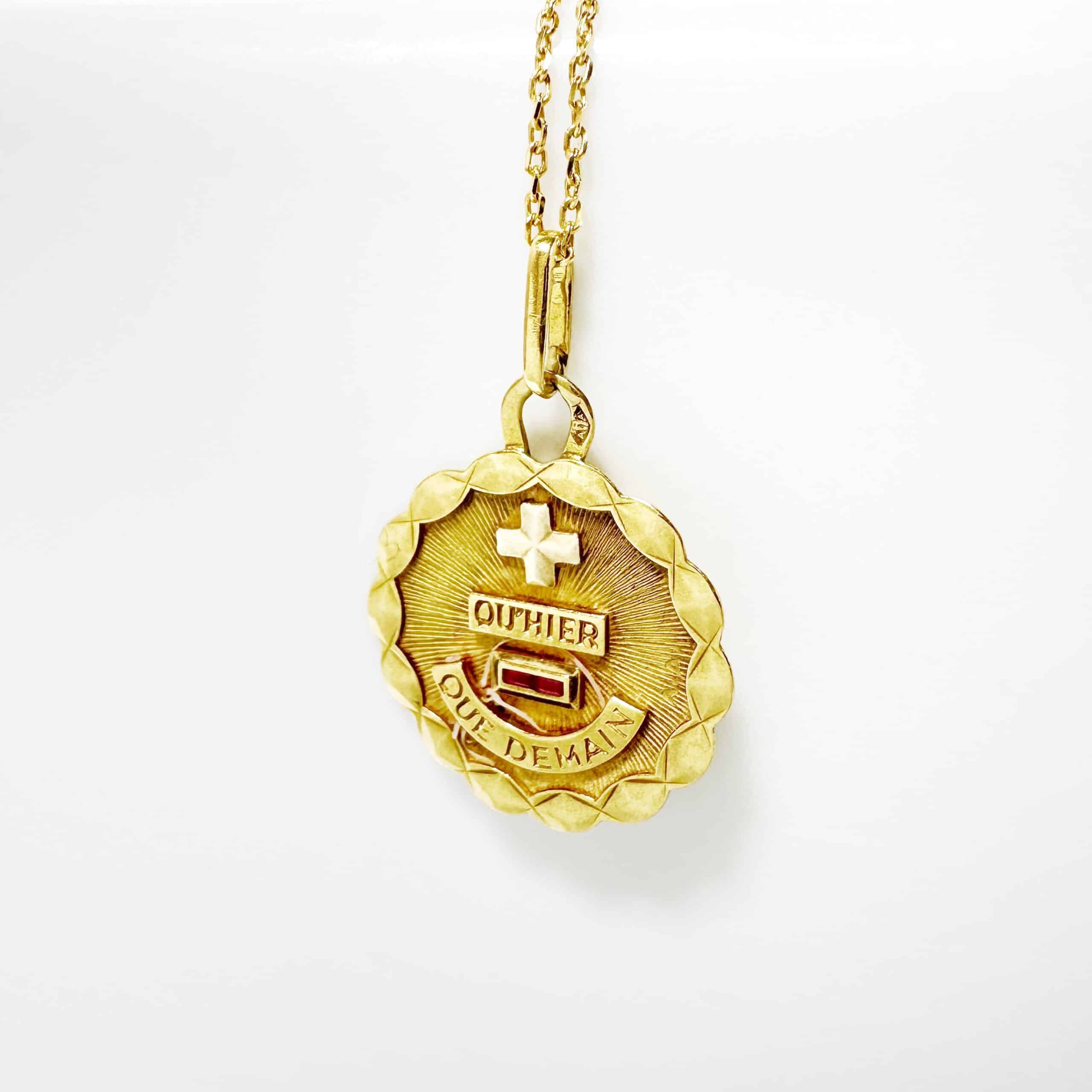 Vintage Augis Gold Ruby Pendant 2