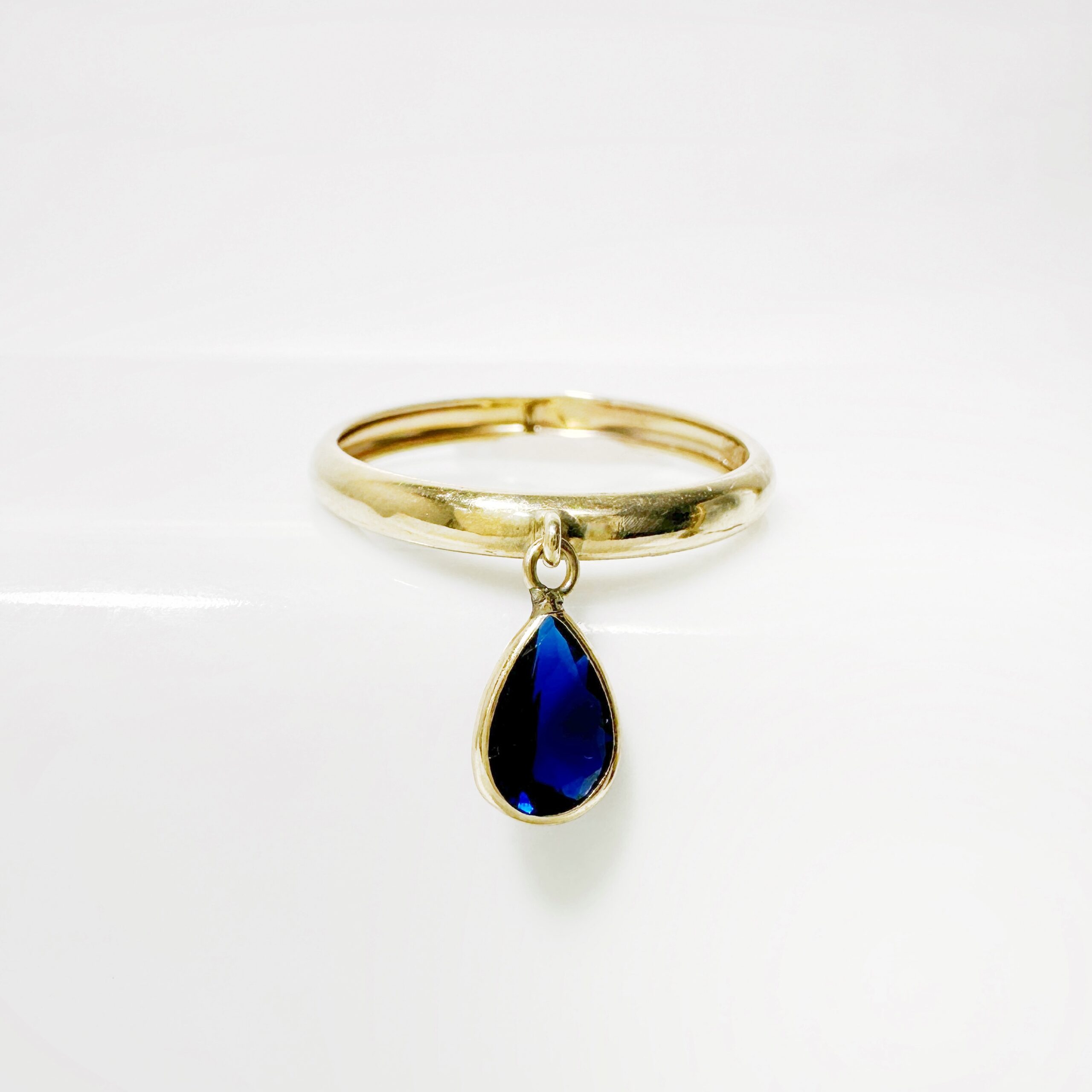 Vintage Gold Sapphire Drop Ring 1