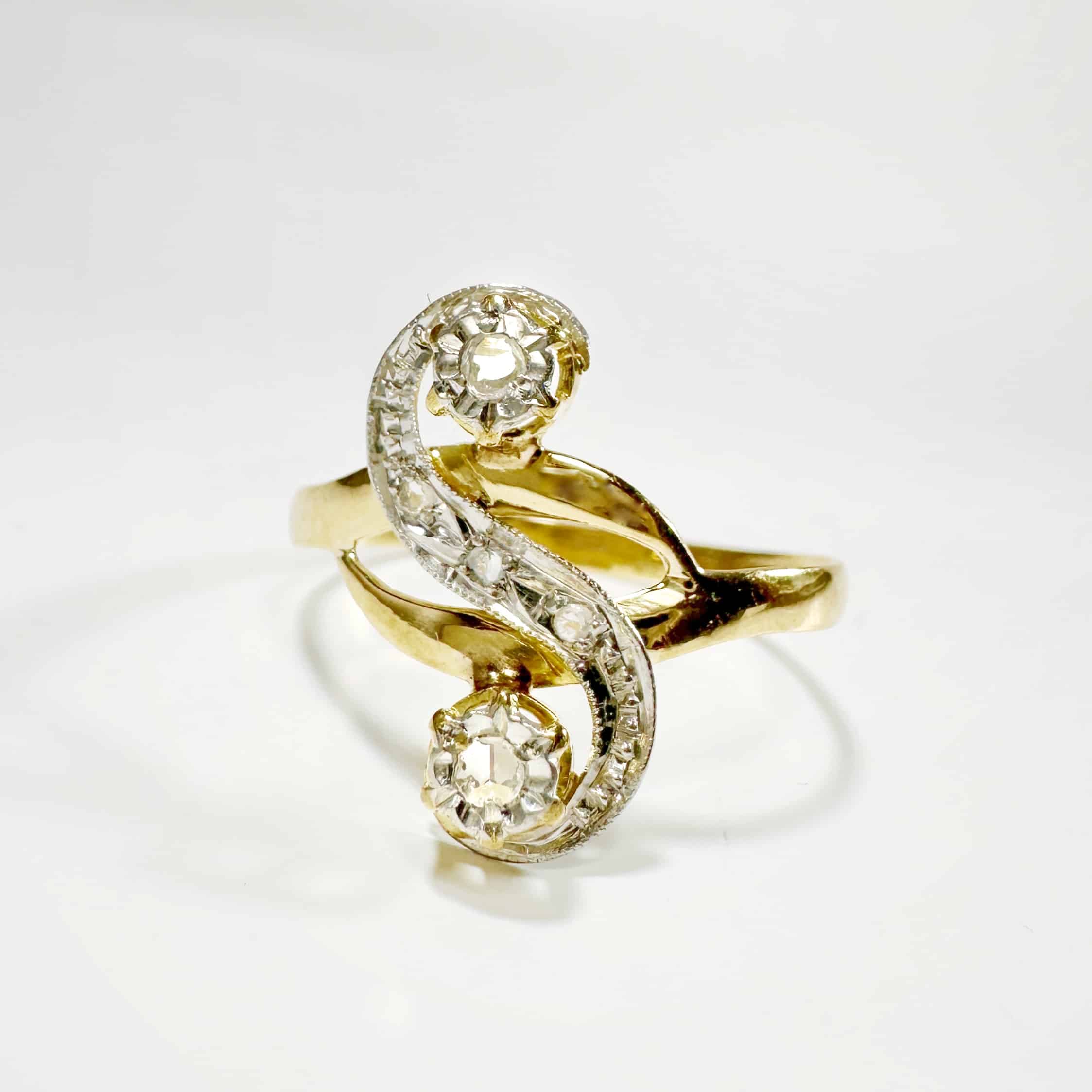 Vintage Art Nouveau Gold Diamond Ring 1
