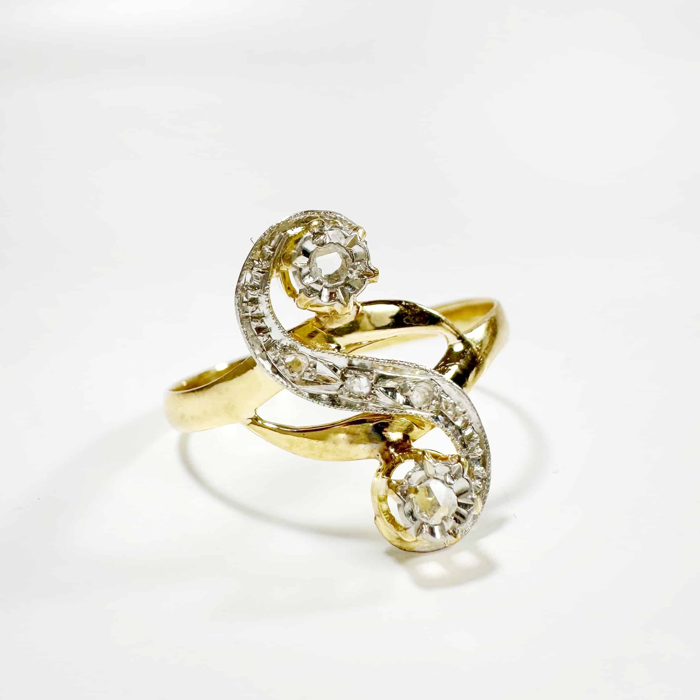 Vintage Art Nouveau Gold Diamond Ring 2