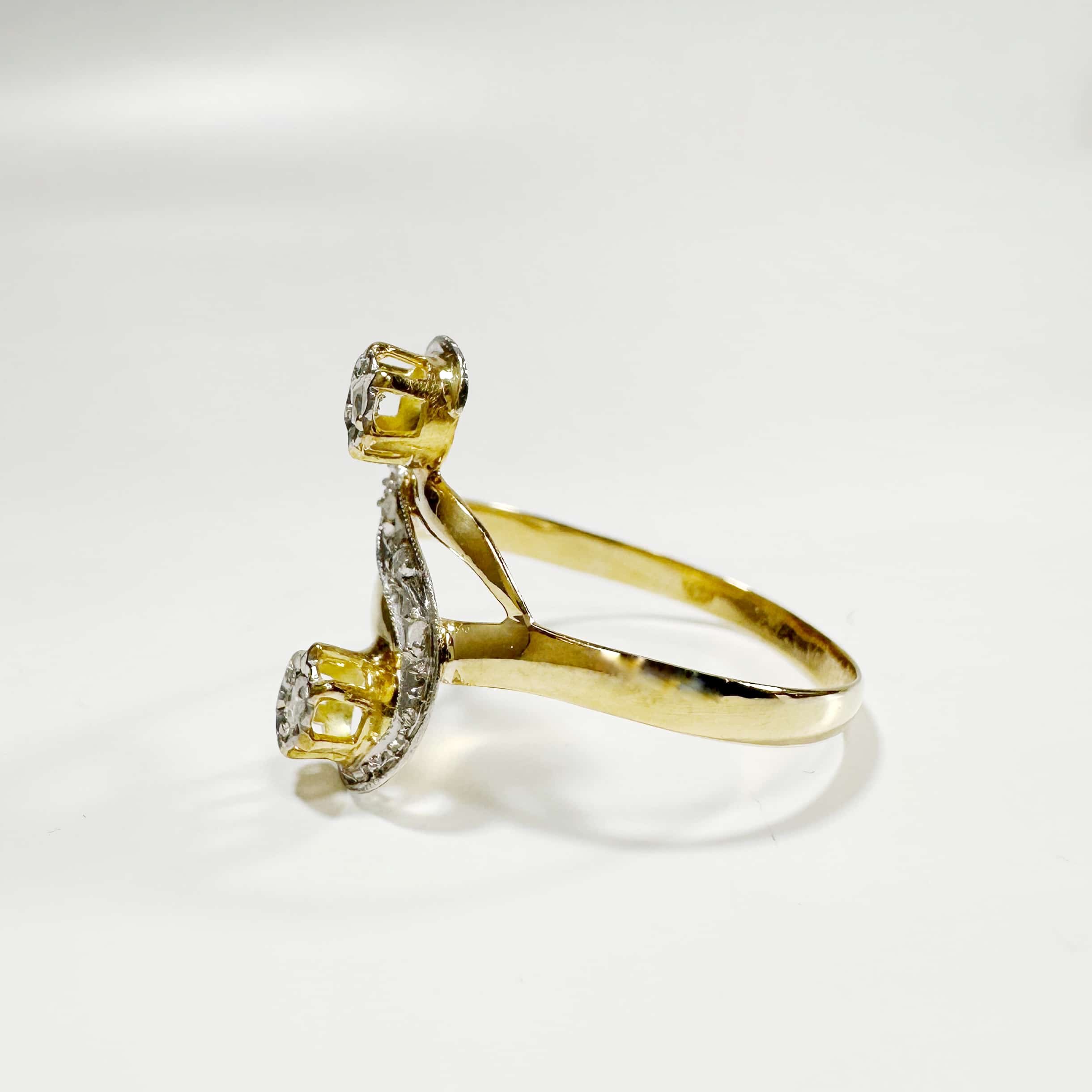 Vintage Art Nouveau Gold Diamond Ring 4