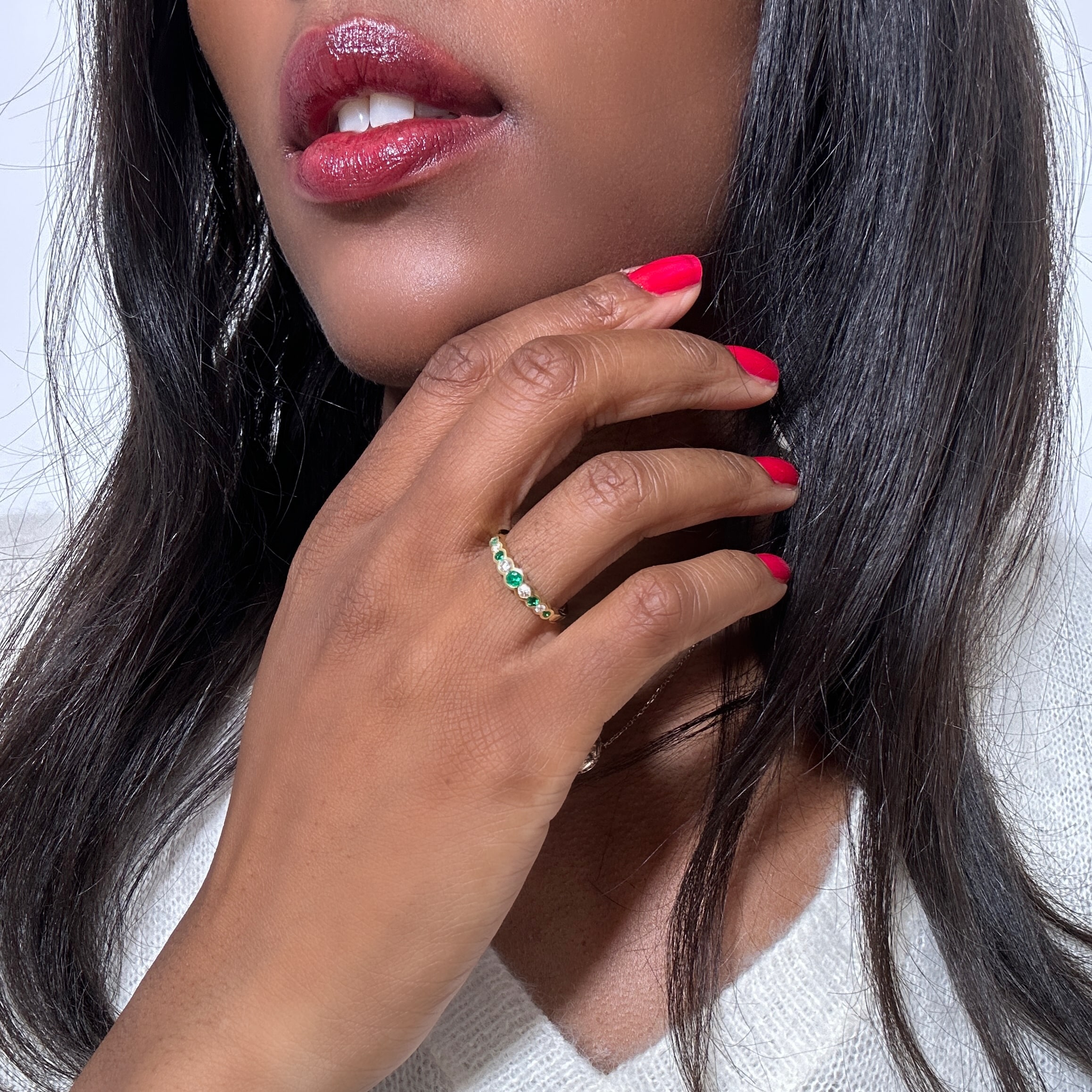 Vintage Gold Diamond Emerald Ring 9