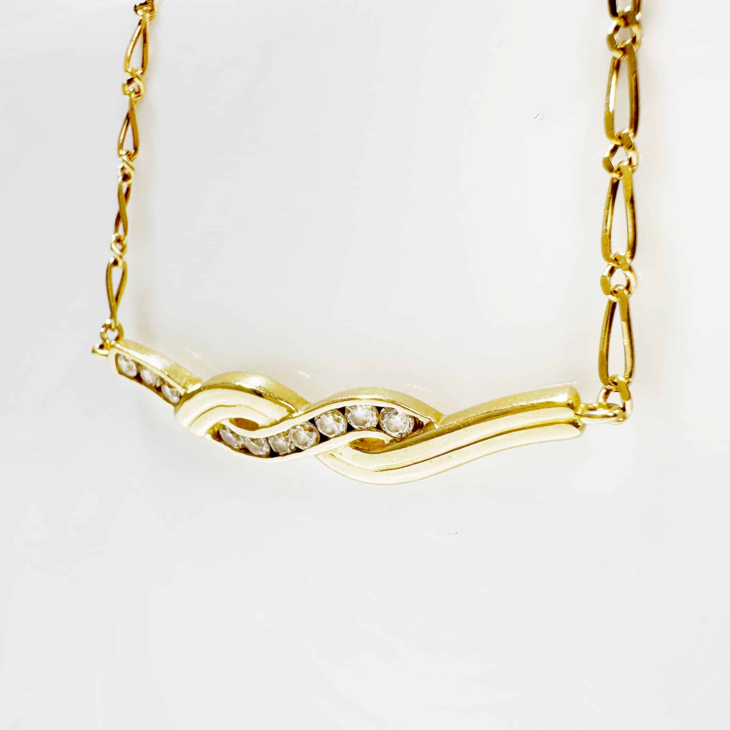 Vintage Gold Diamond Necklace 6