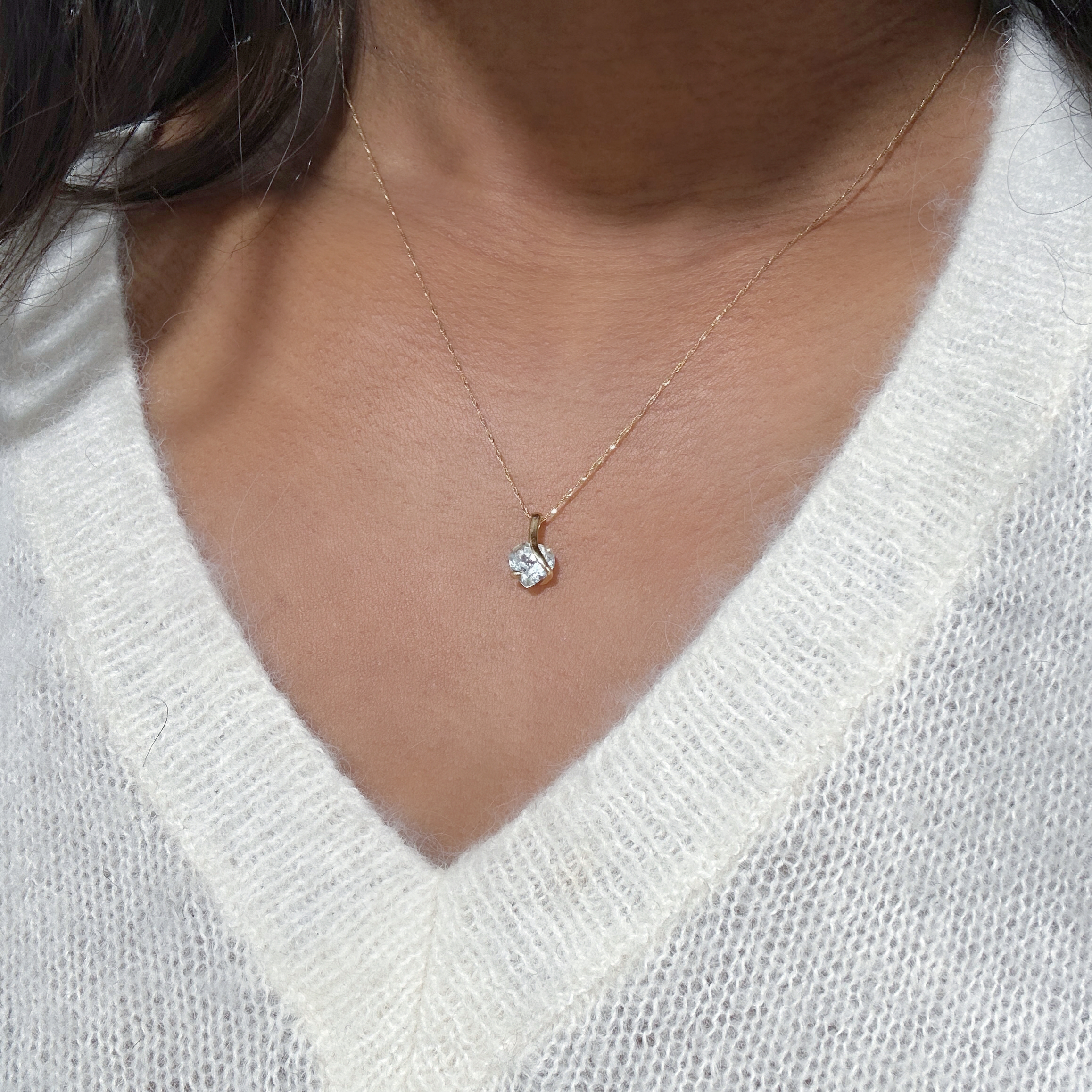 Gold Aquamarine Vintage Heart Pendant 3