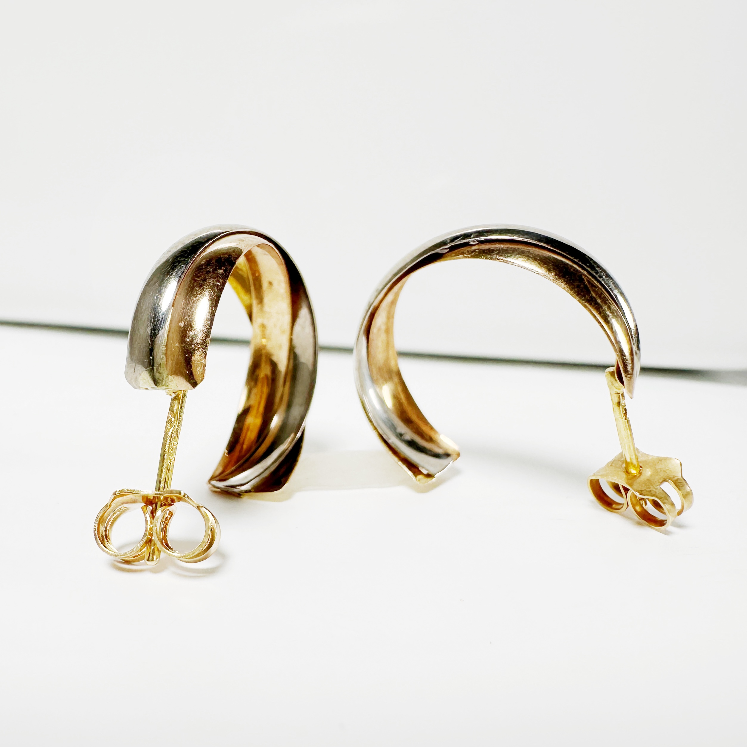 Vintage 3 Gold Trinity Earrings 1