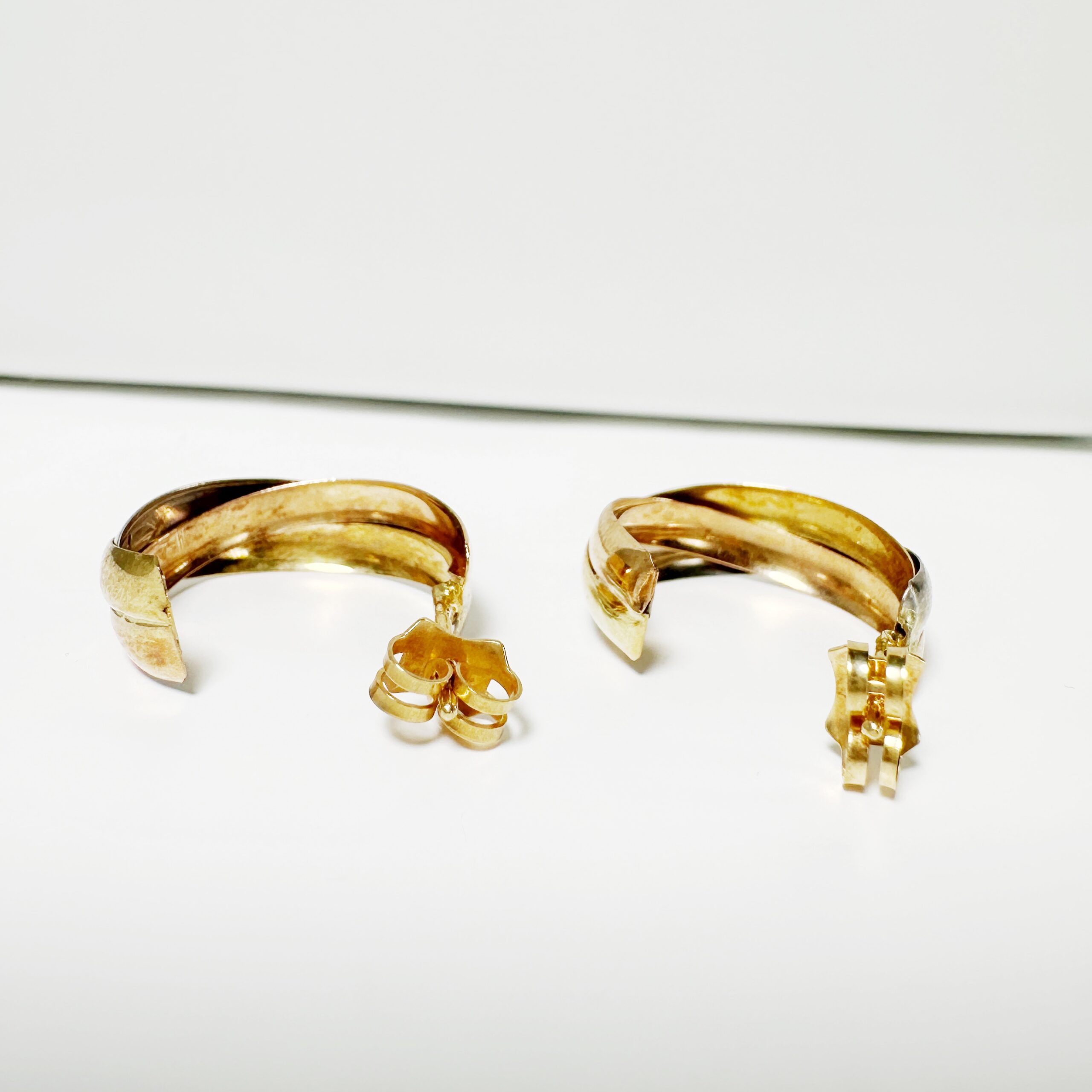 Vintage 3 Gold Trinity Earrings 4