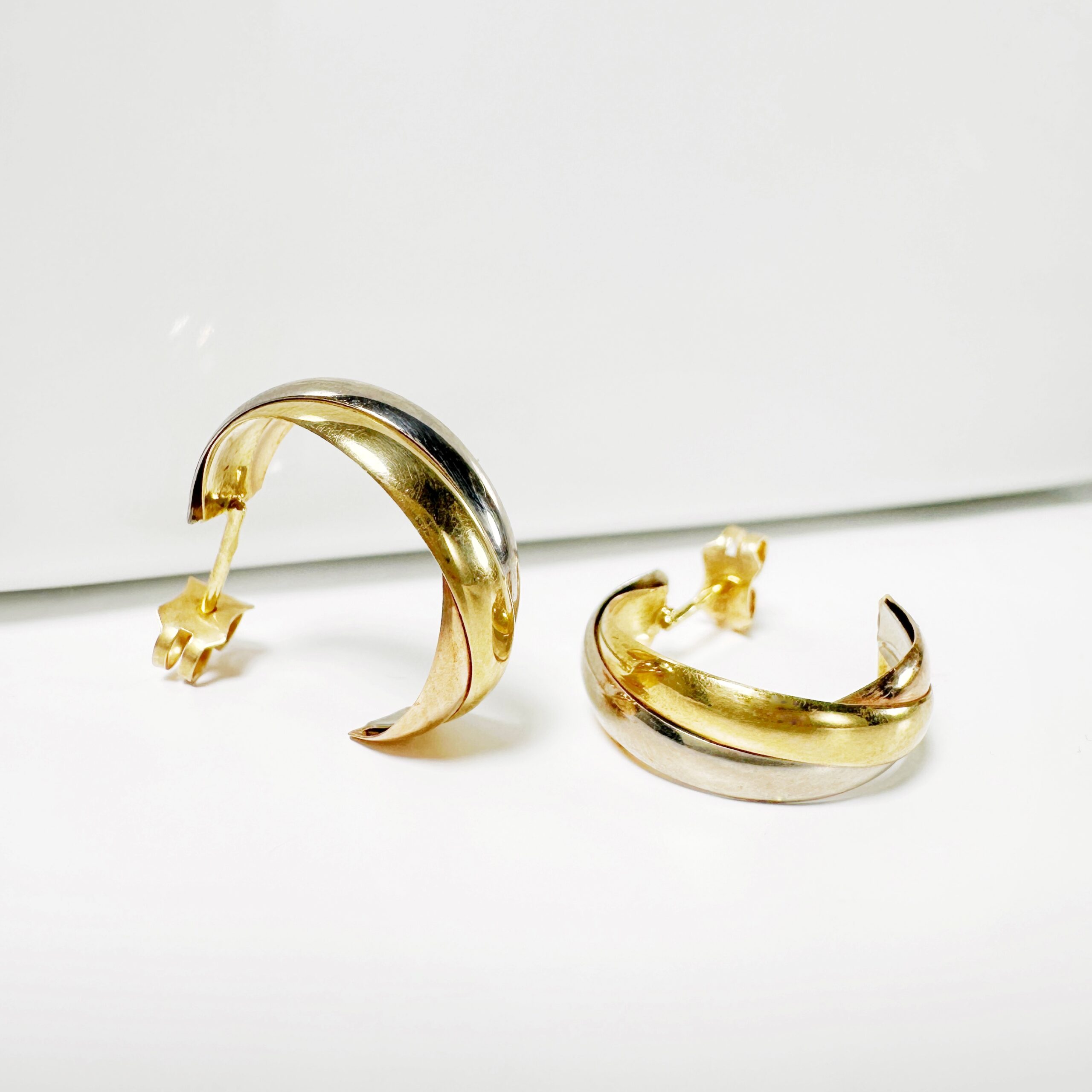 Vintage 3 Gold Trinity Earrings 5