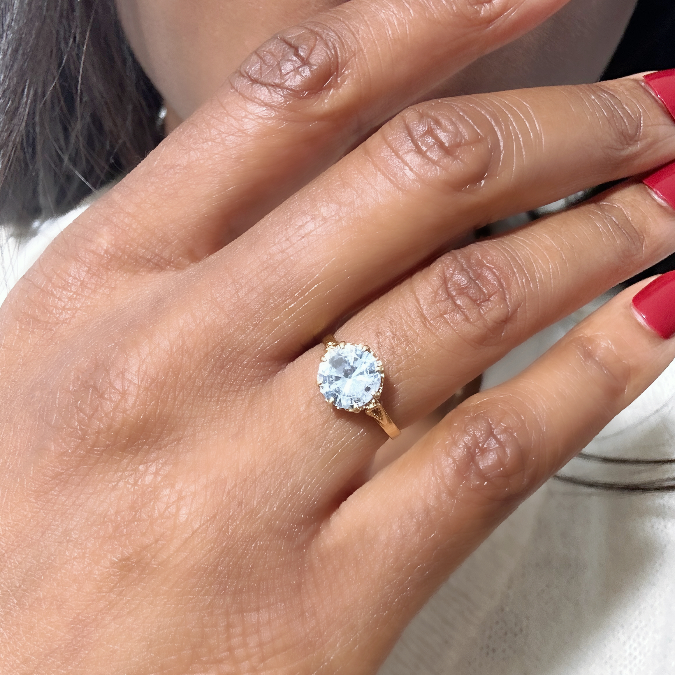 Vintage Aquamarine Solitaire Ring 7