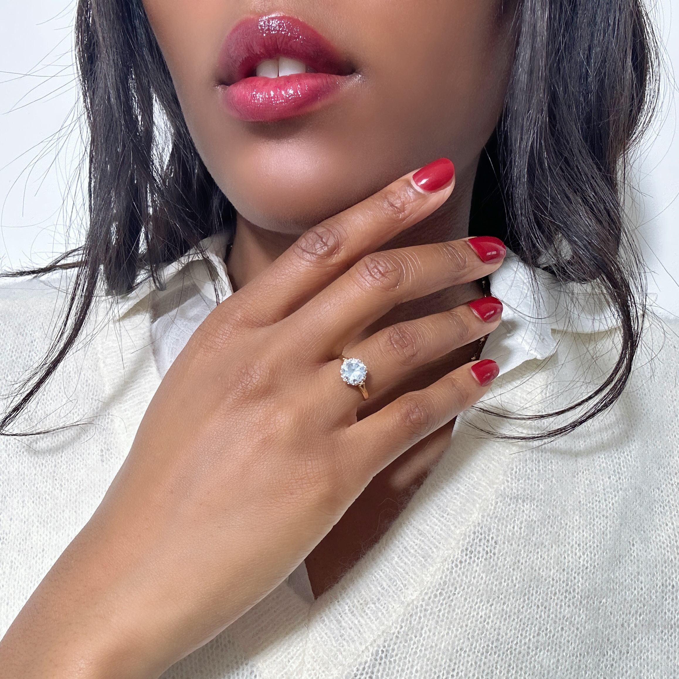 Vintage Aquamarine Solitaire Ring 8