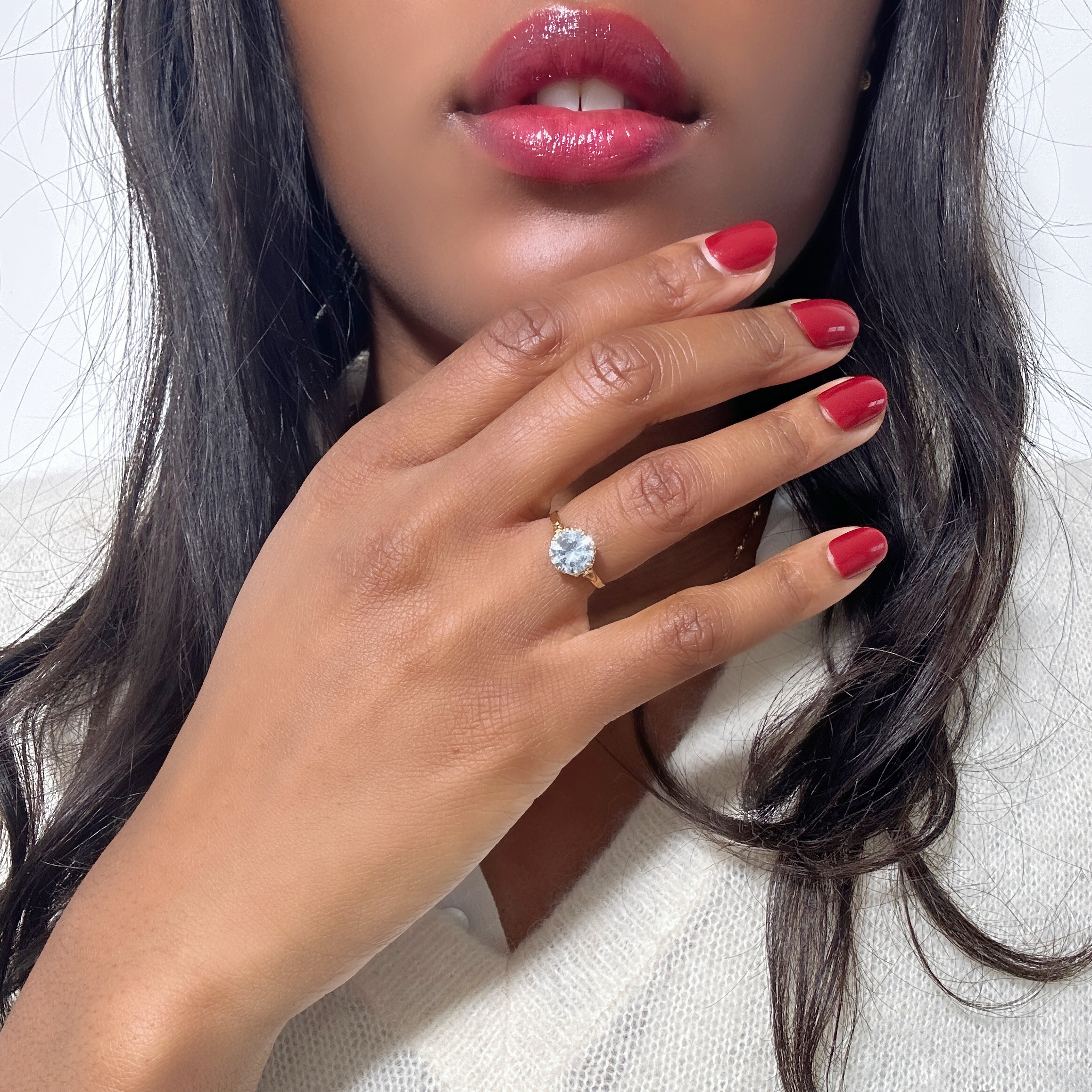 Vintage Aquamarine Solitaire Ring 9