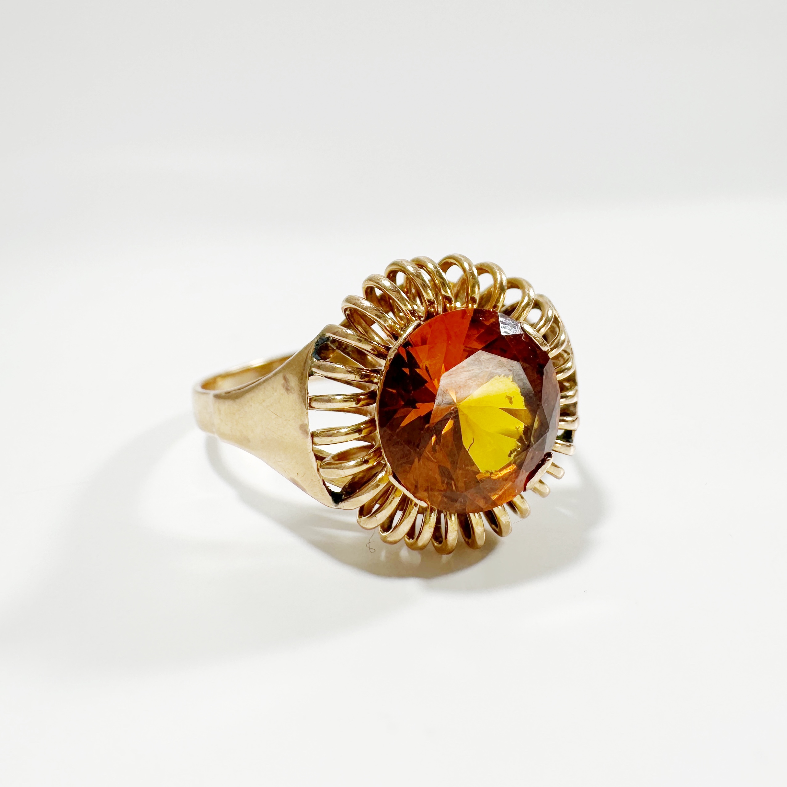 Vintage Citrine Cocktail Ring 2