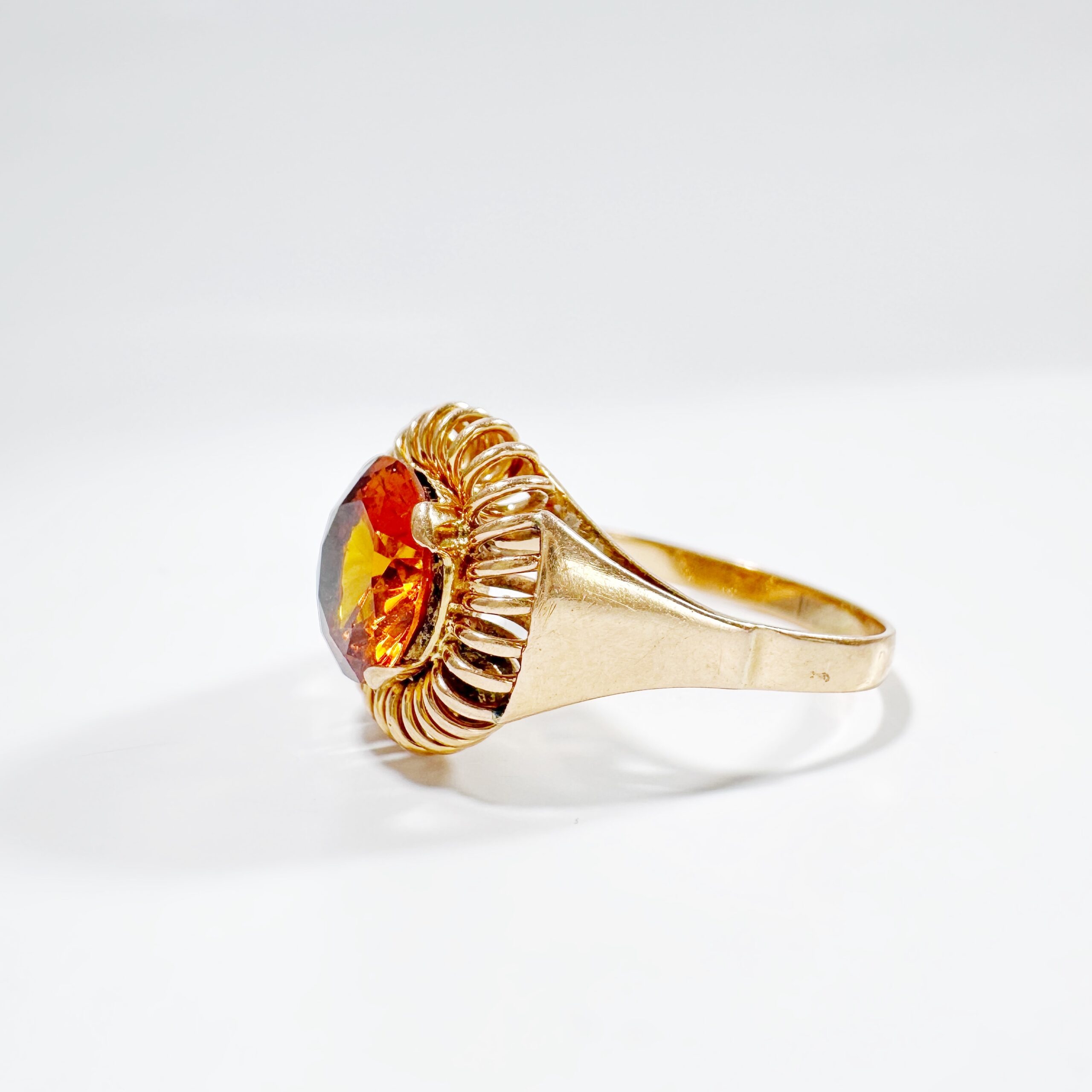 Vintage Citrine Cocktail Ring 5