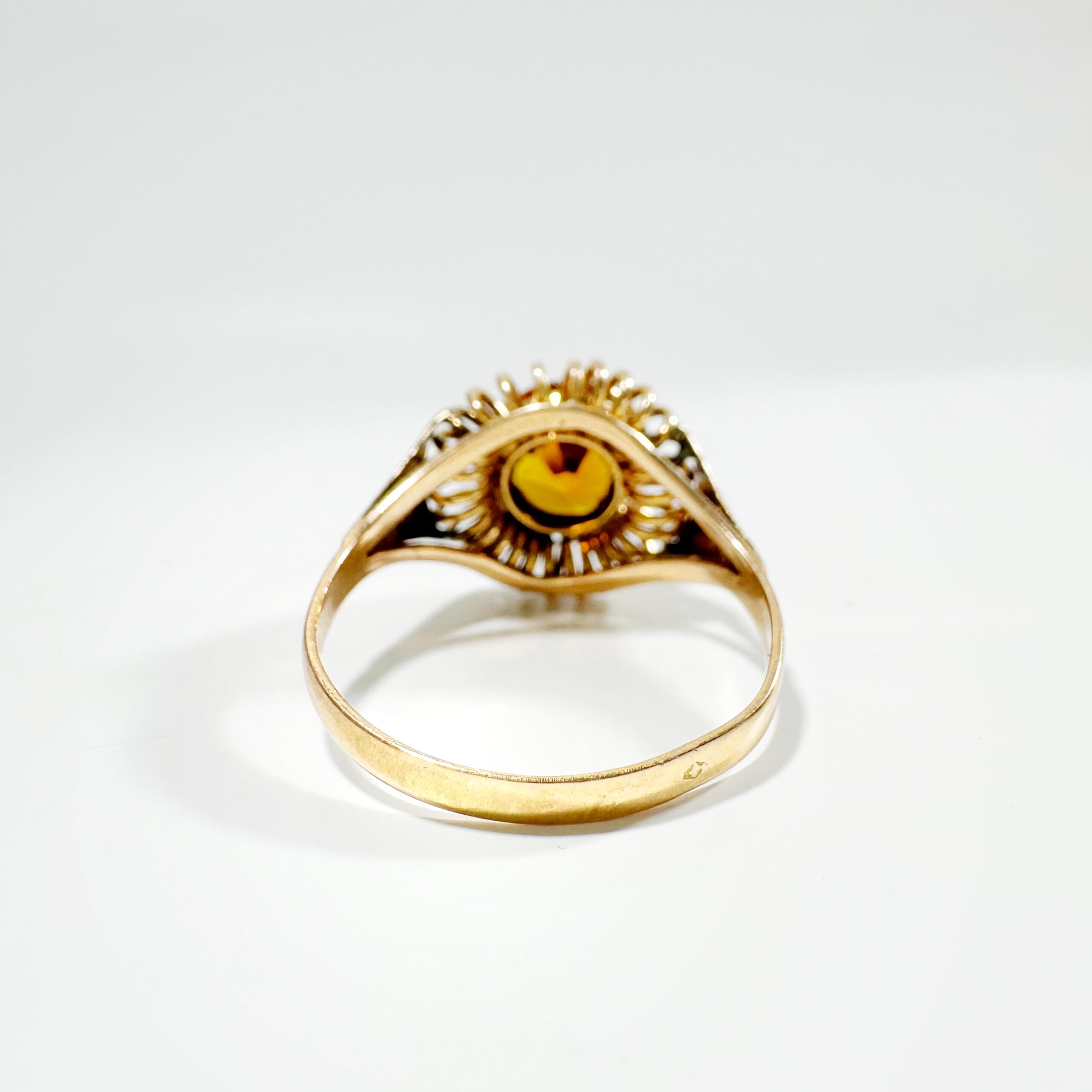 Vintage Citrine Cocktail Ring 8