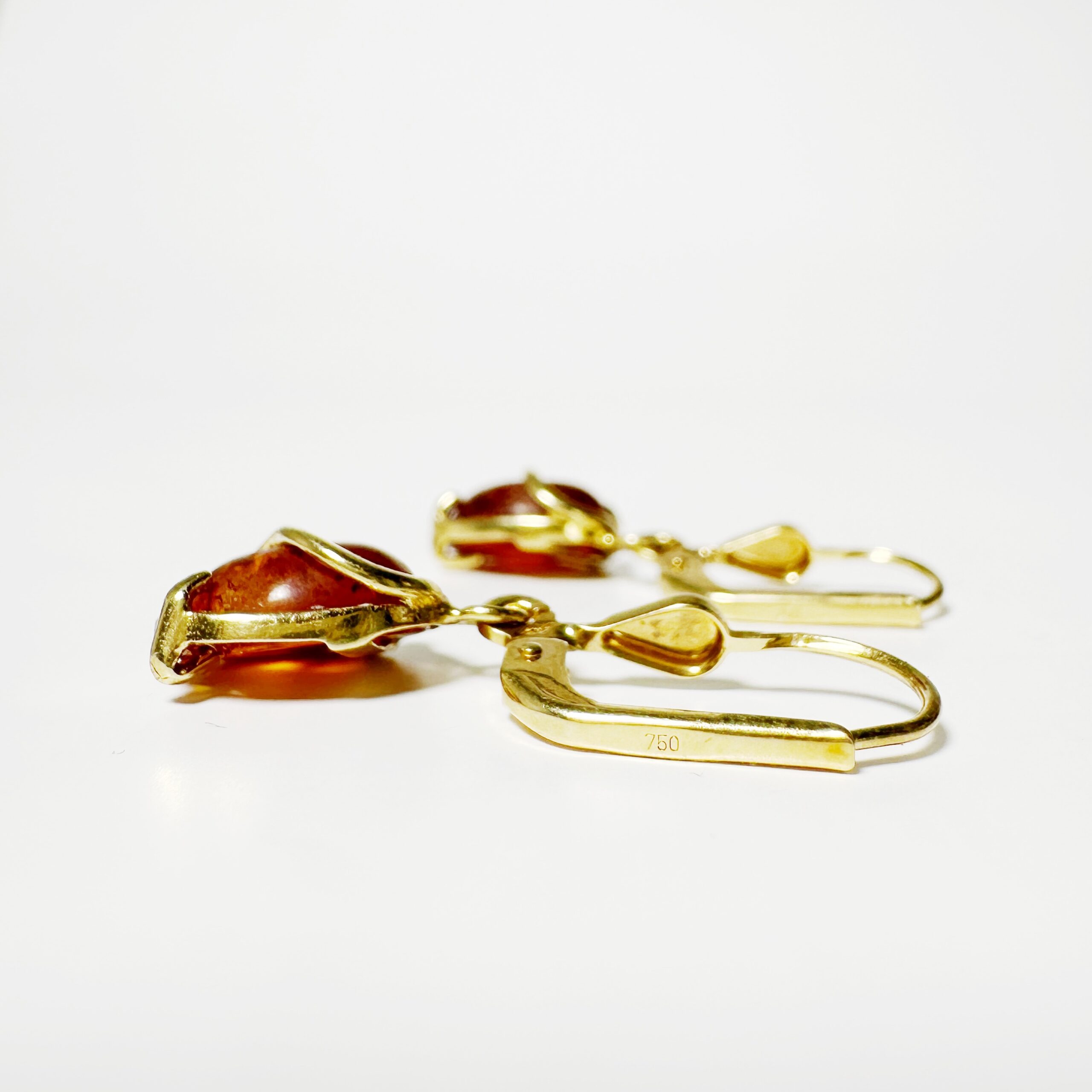 Vintage Gold Amber Earrings 5