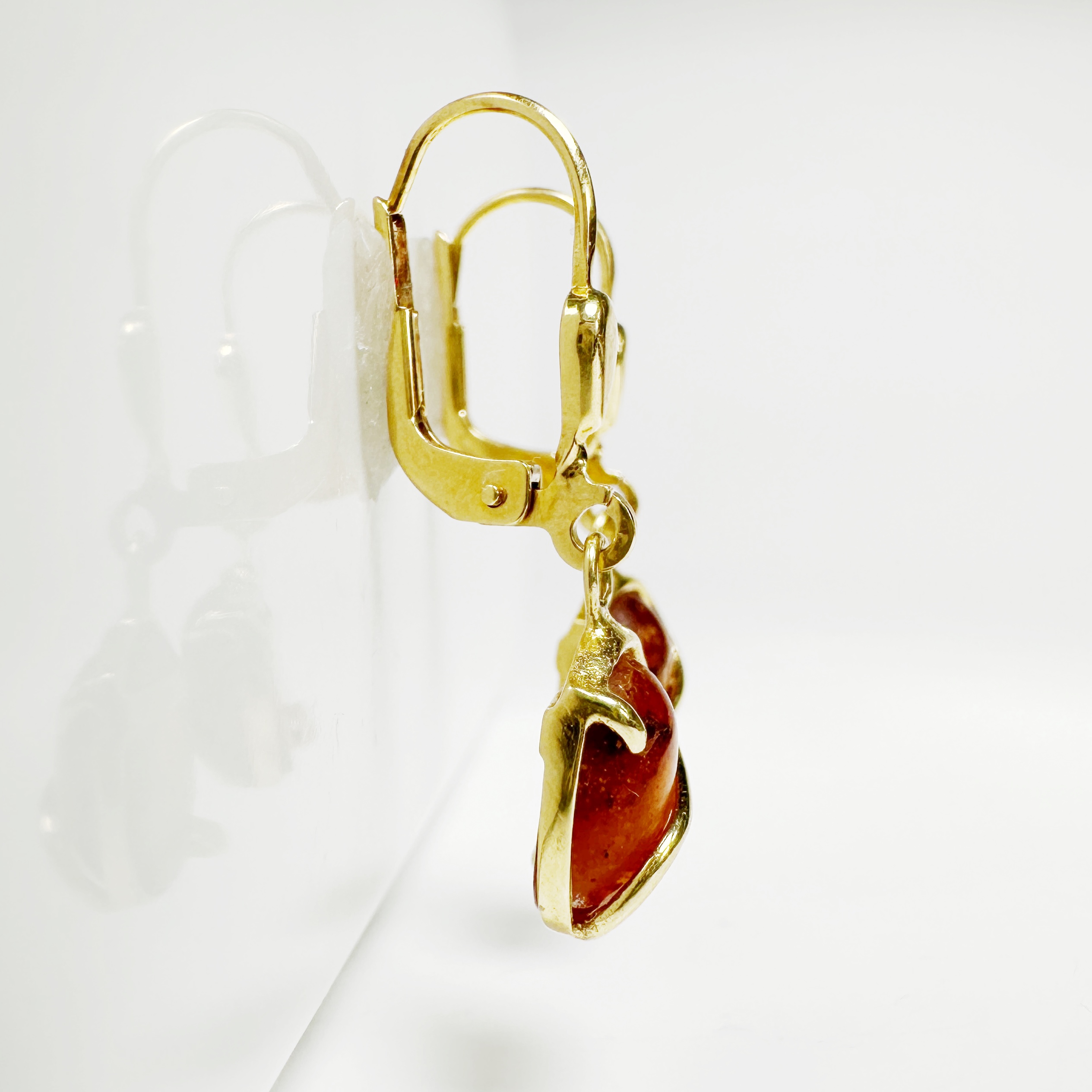 Vintage Gold Amber Earrings 6