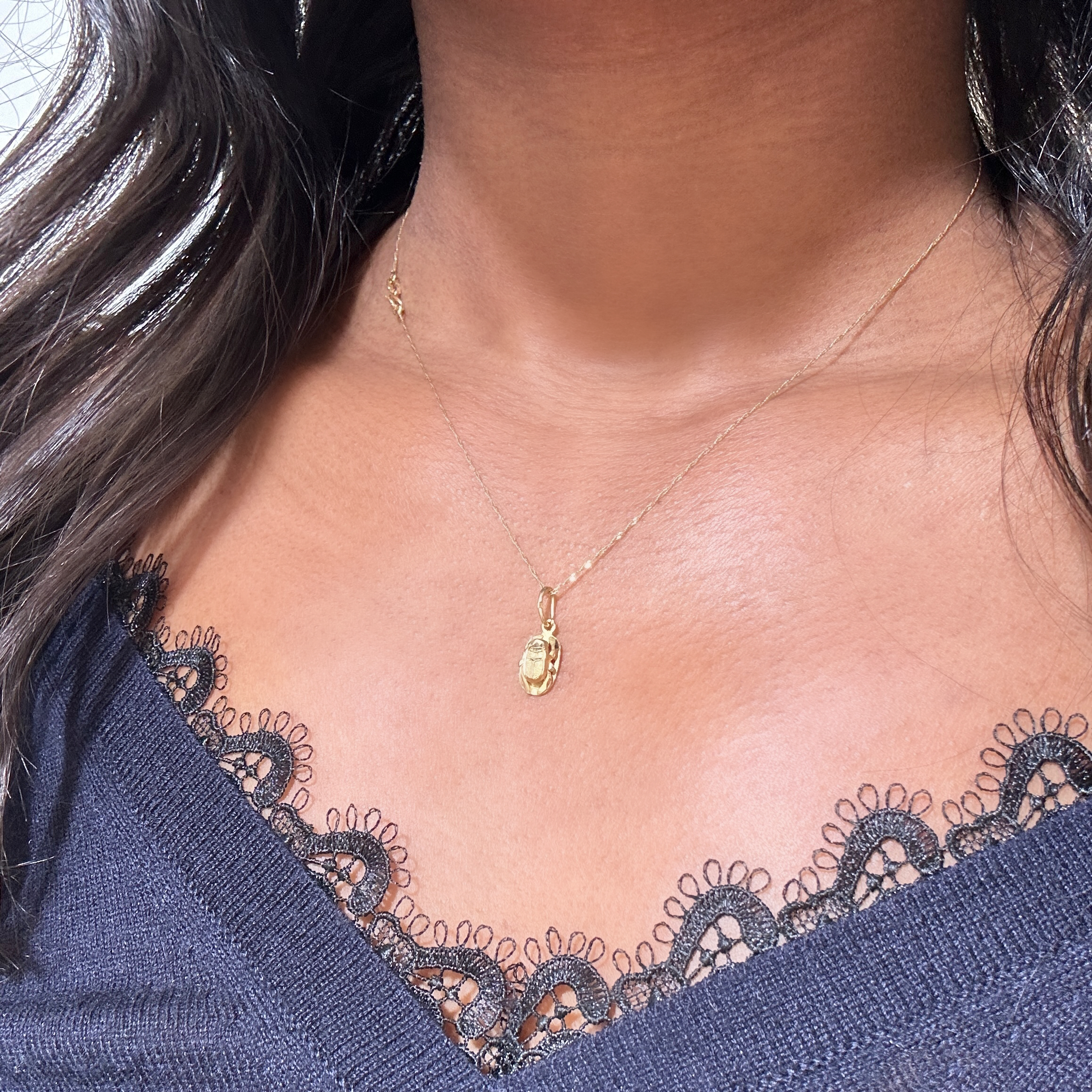 Vintage Gold Beetle Pendant 1