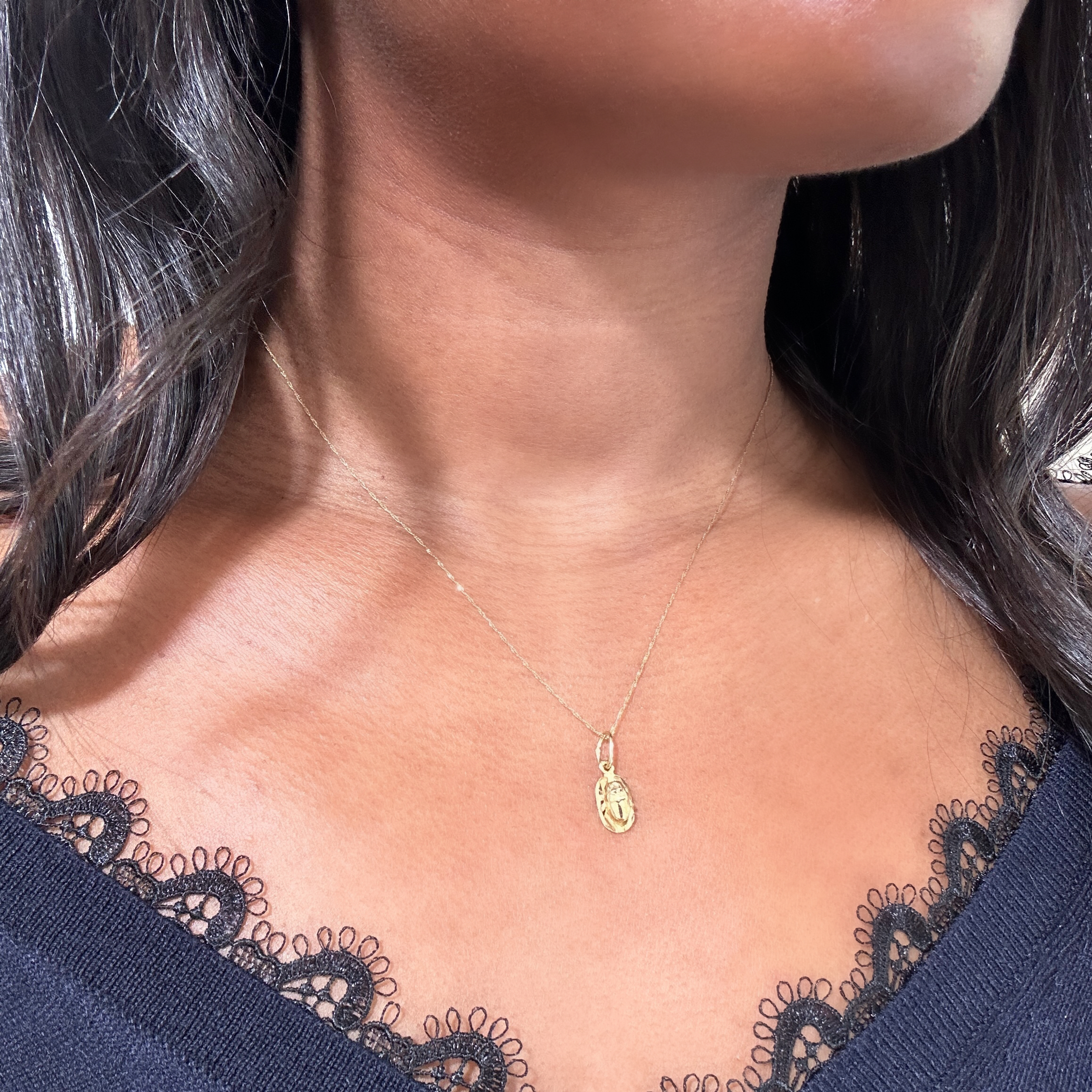 Vintage Gold Beetle Pendant 2