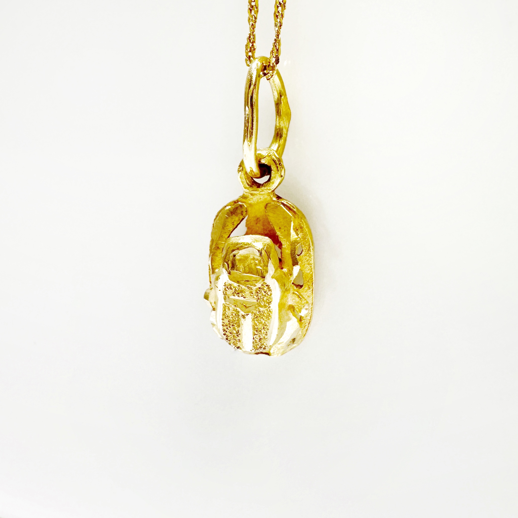 Vintage Gold Beetle Pendant 7
