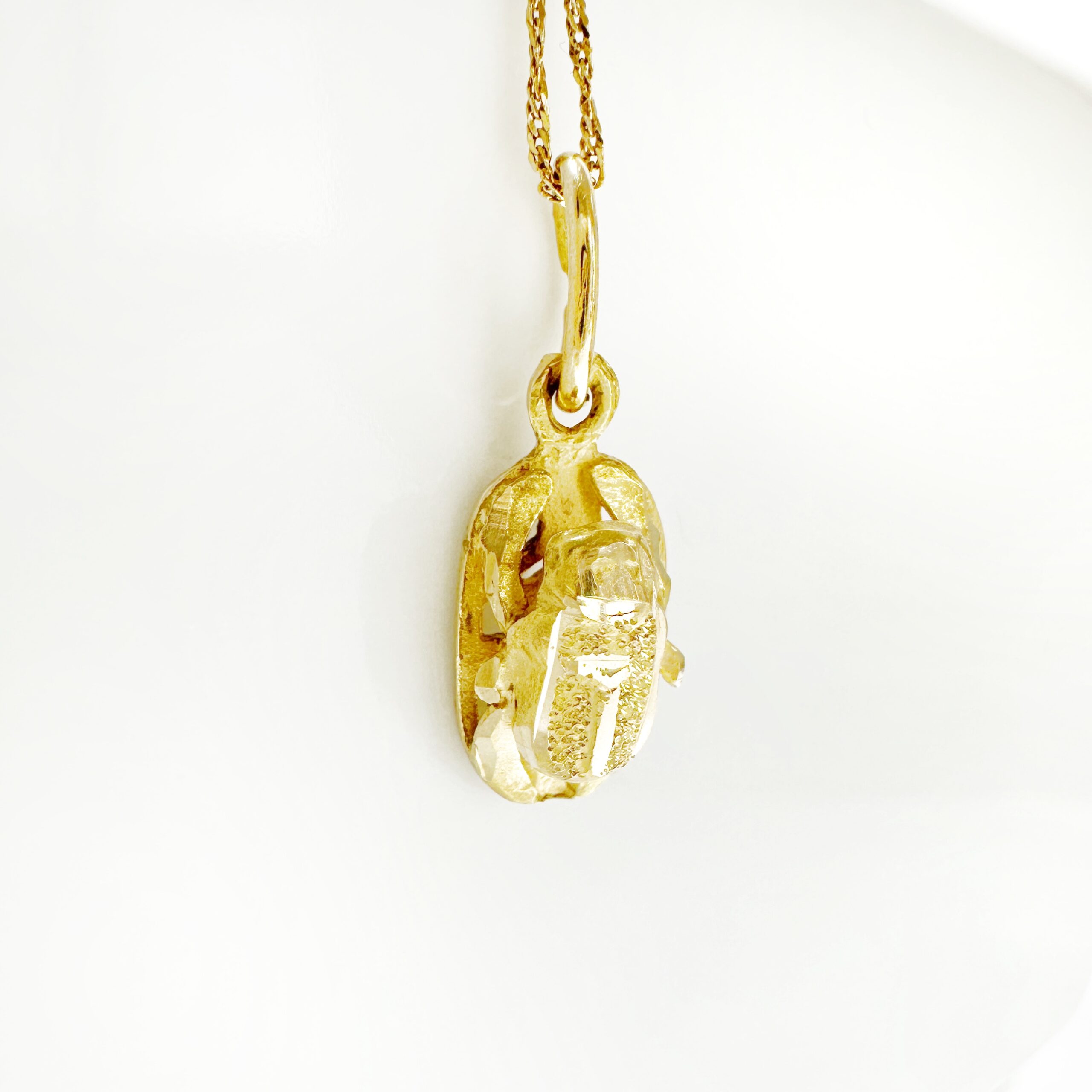 Vintage Gold Beetle Pendant 9