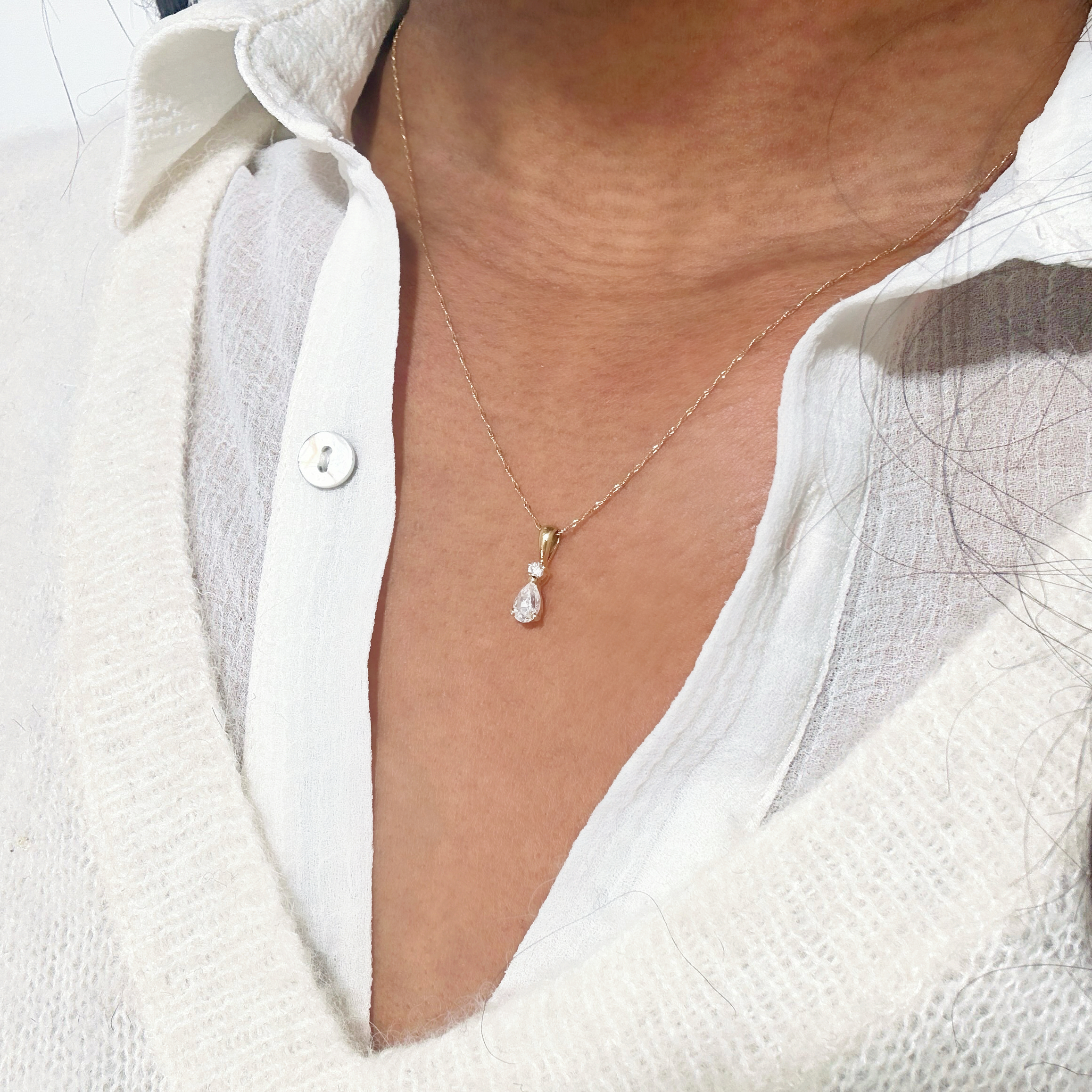 Vintage Gold Diamond Drop Pendant 1