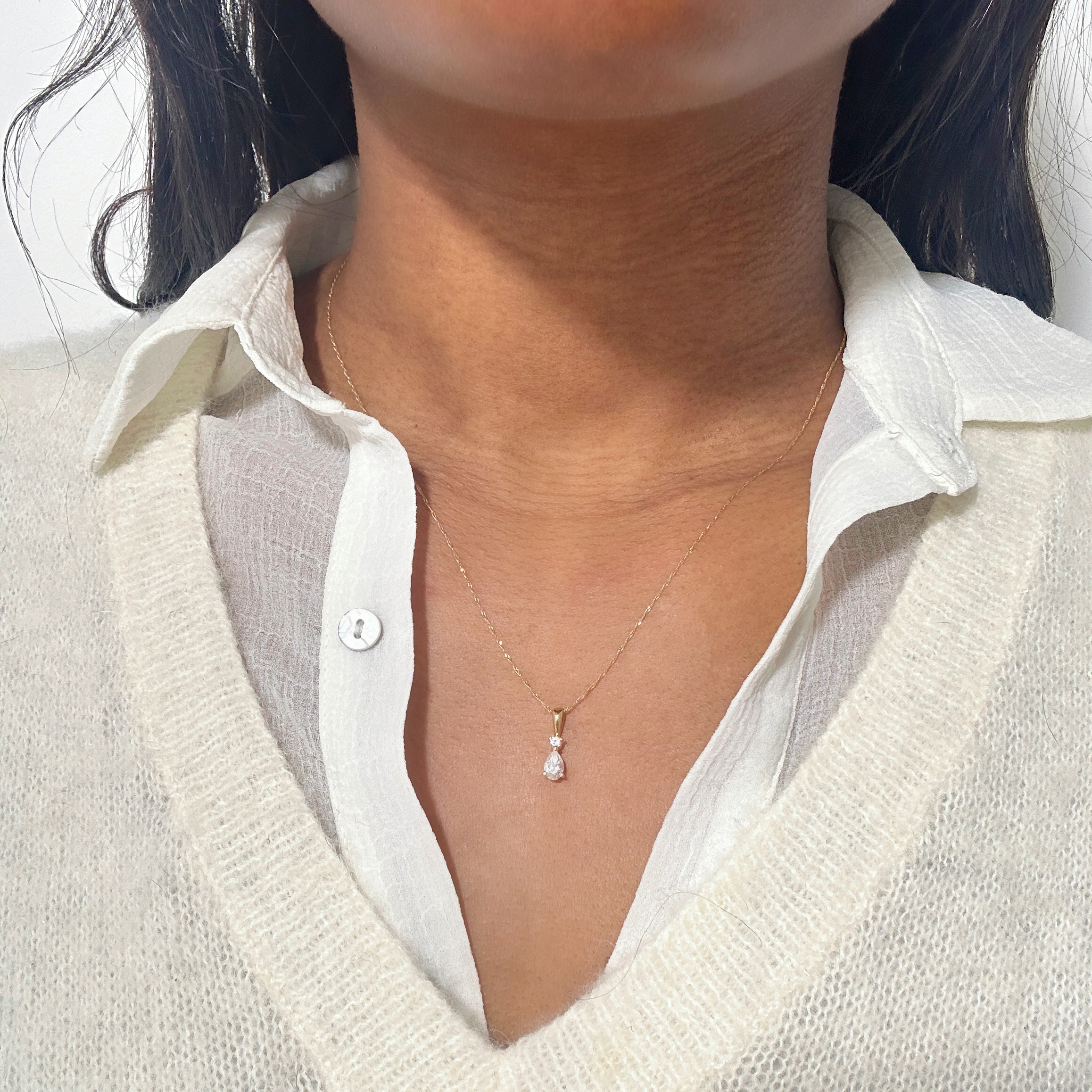 Vintage Gold Diamond Drop Pendant 2