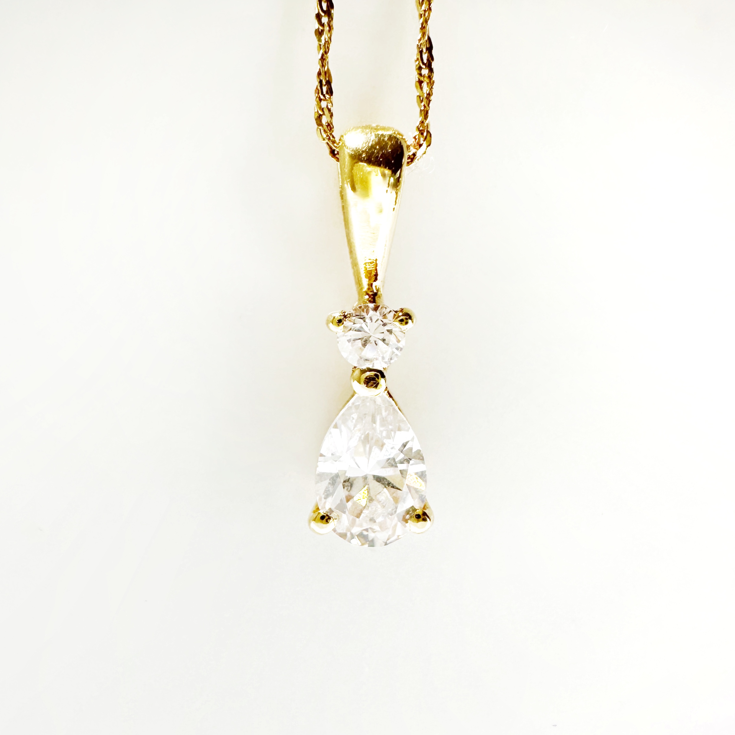 Vintage Gold Diamond Drop Pendant 4