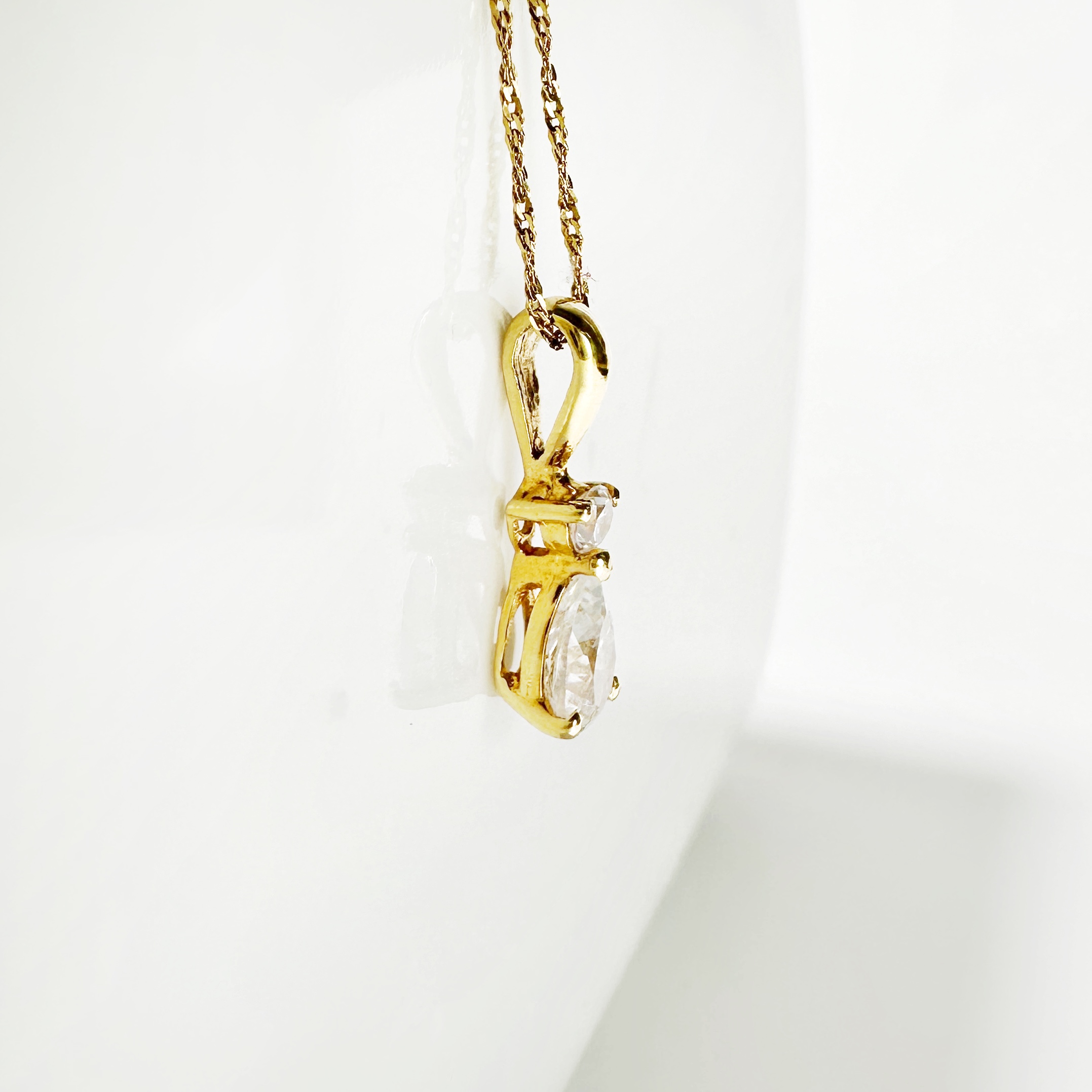 Vintage Gold Diamond Drop Pendant 5