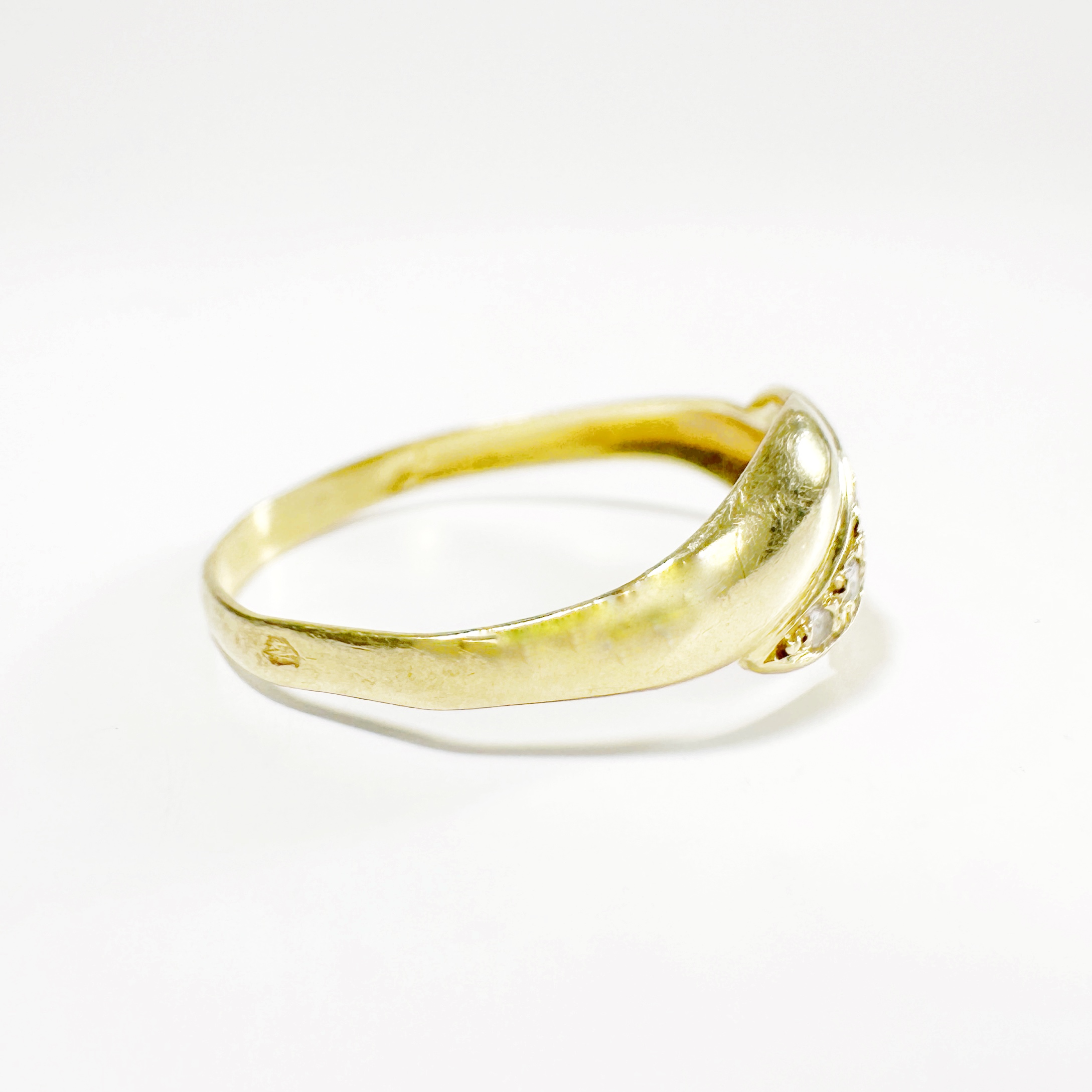 Vintage Gold Diamond Gadroon Ring 5