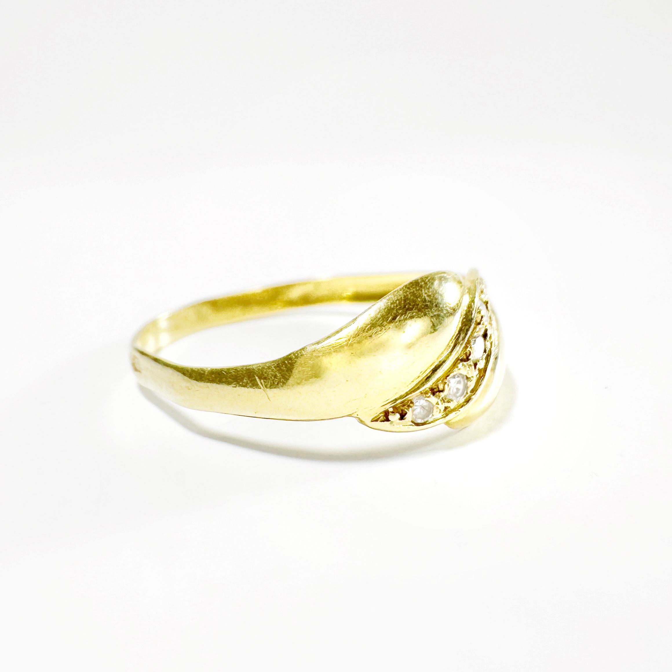 Vintage Gold Diamond Gadroon Ring 6