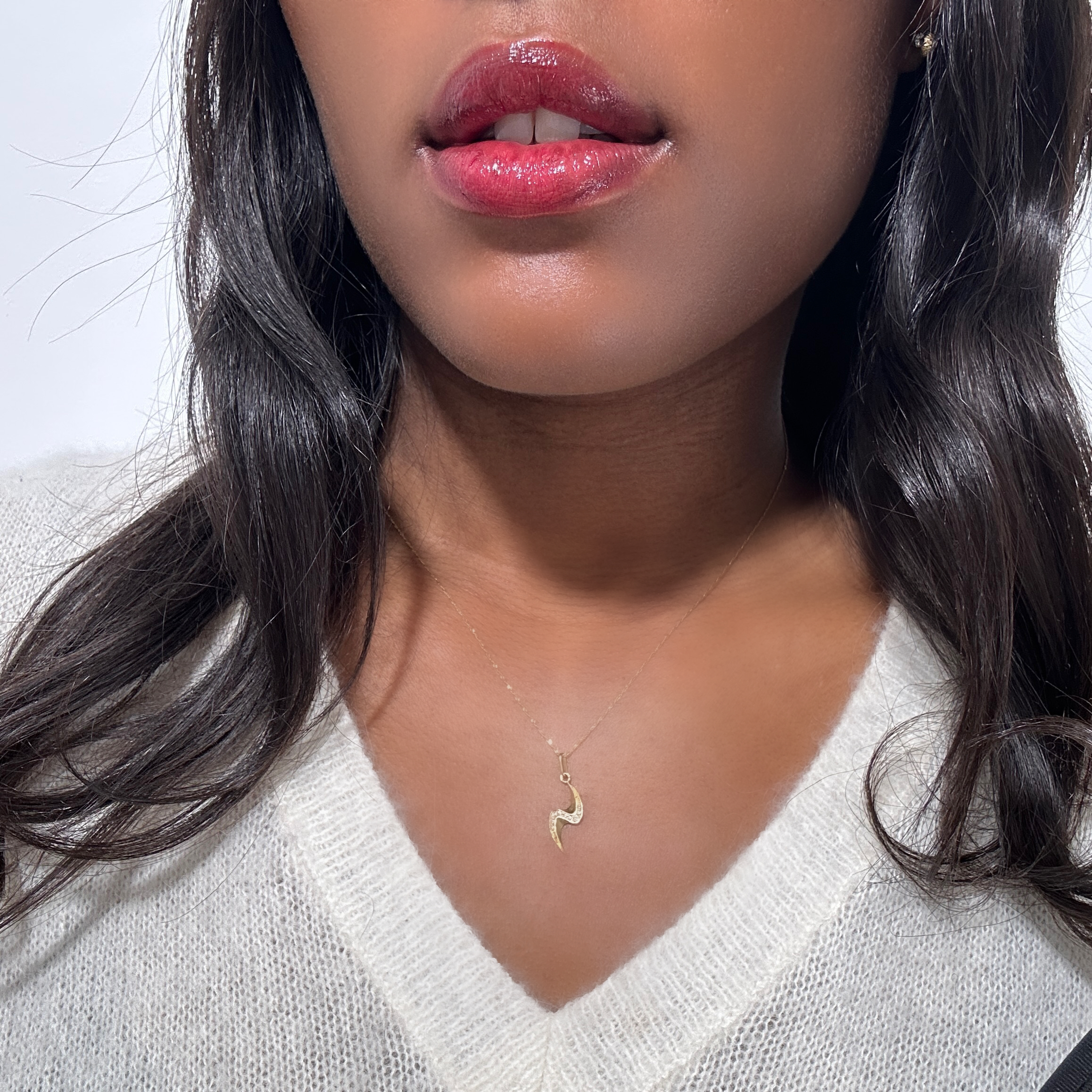 Vintage Gold Diamond Lightning Bolt Pendant 1